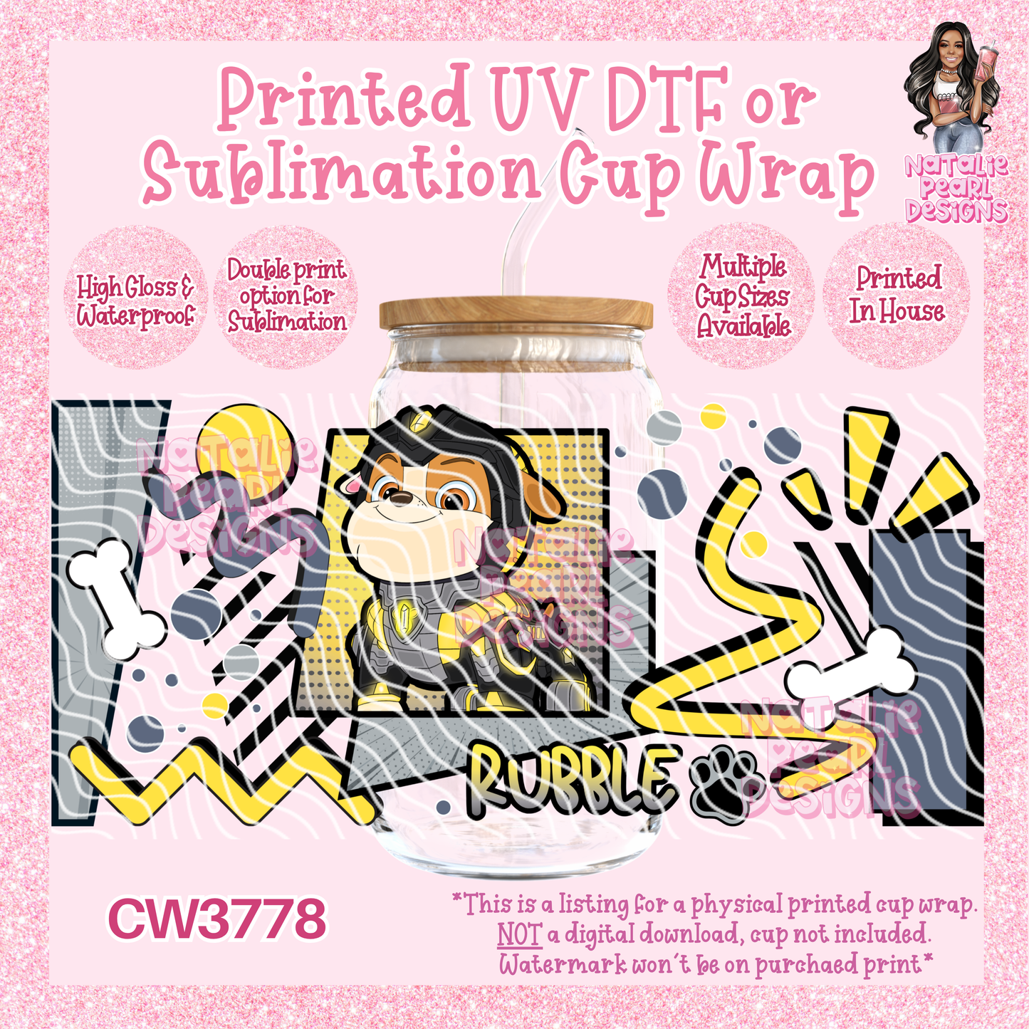 CW3778 UV DTF/SUB Cup Wraps