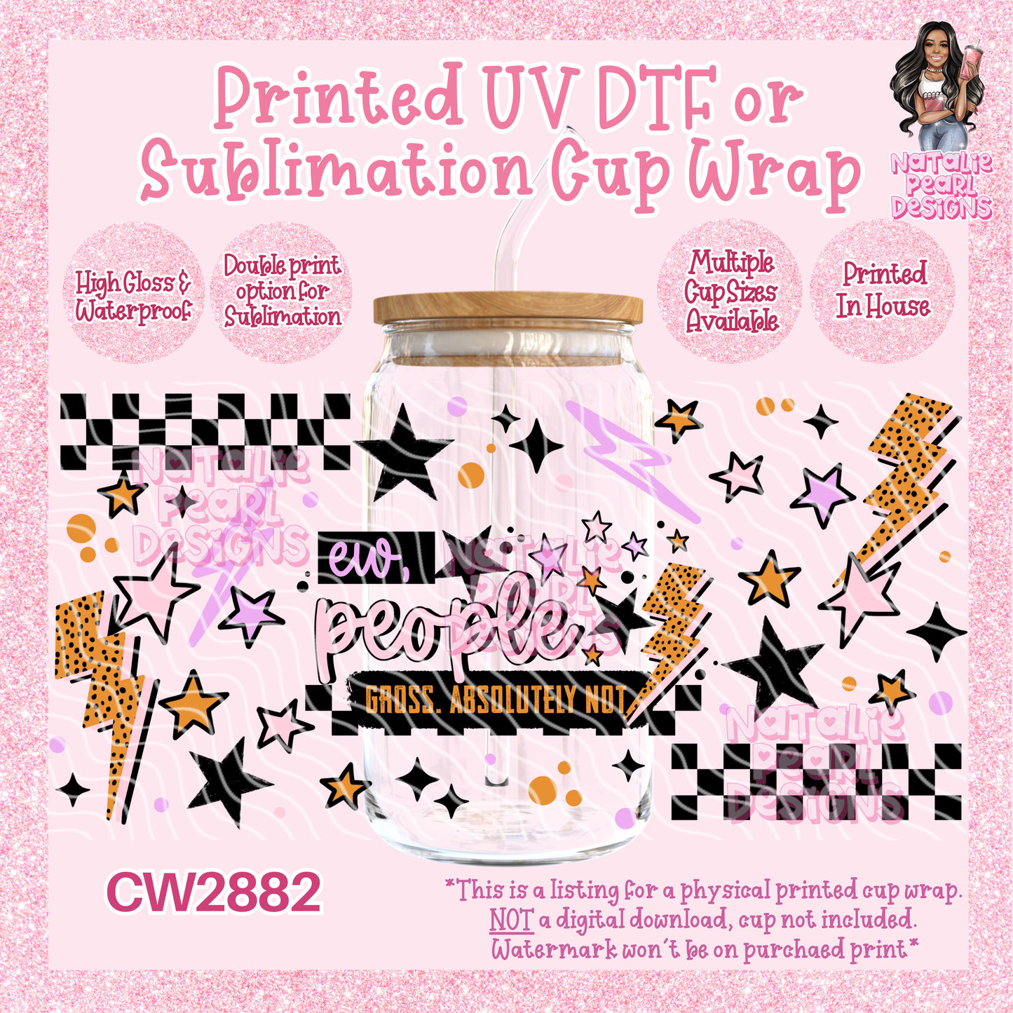 CW2882 UV DTF/SUB Cup Wraps