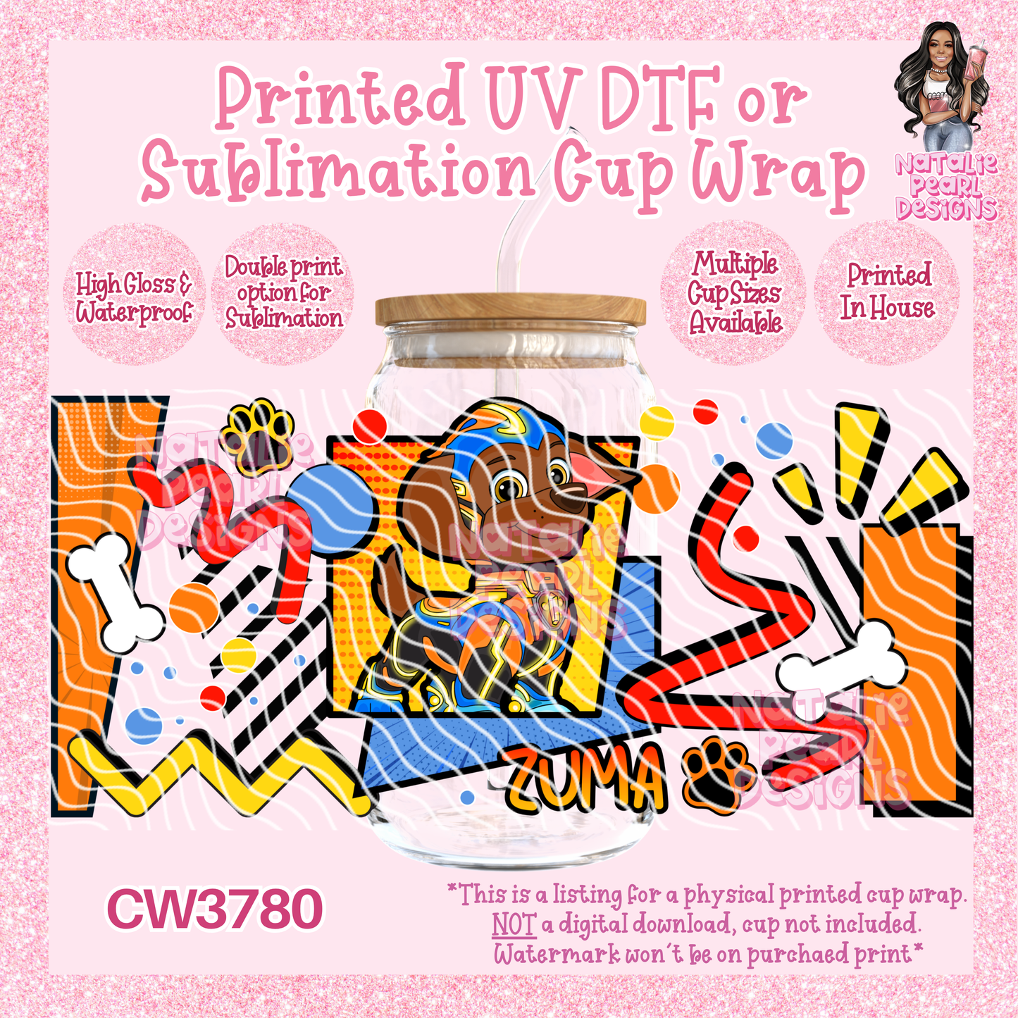 CW3780 UV DTF/SUB Cup Wraps