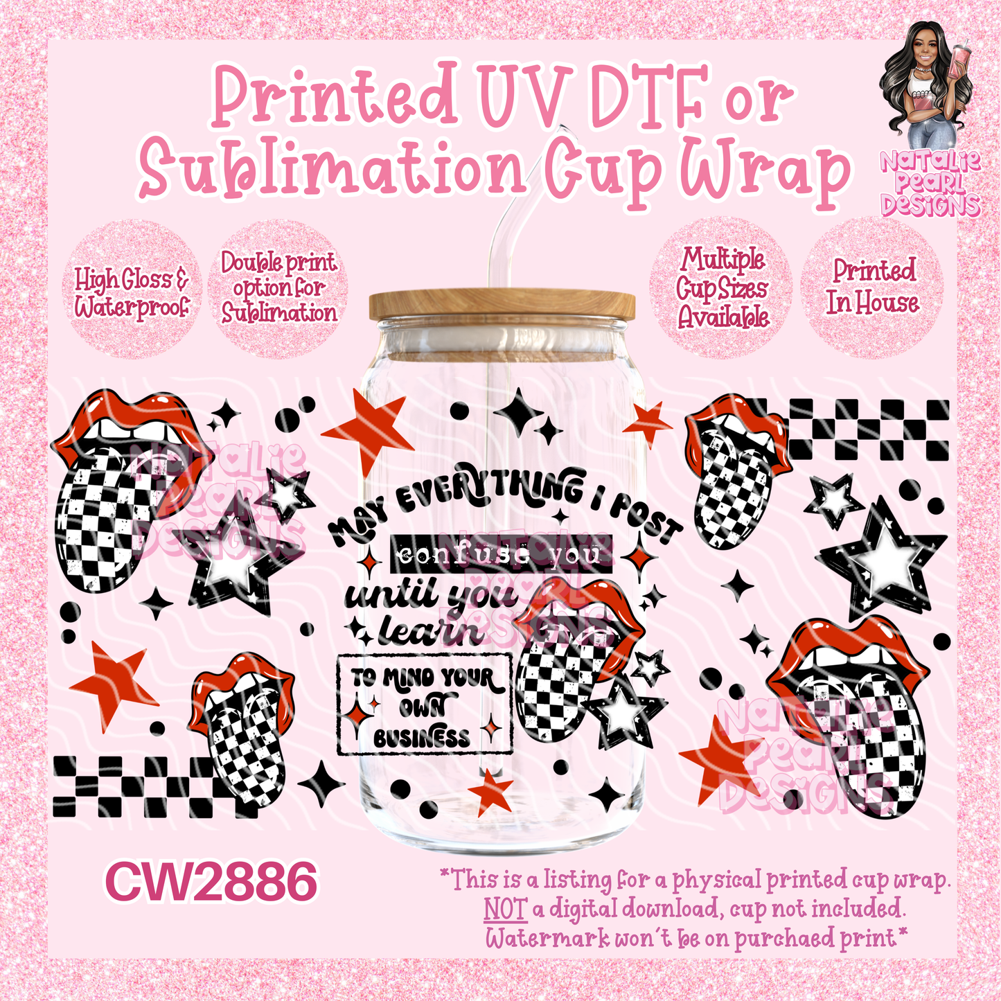 CW2886 UV DTF/SUB Cup Wraps
