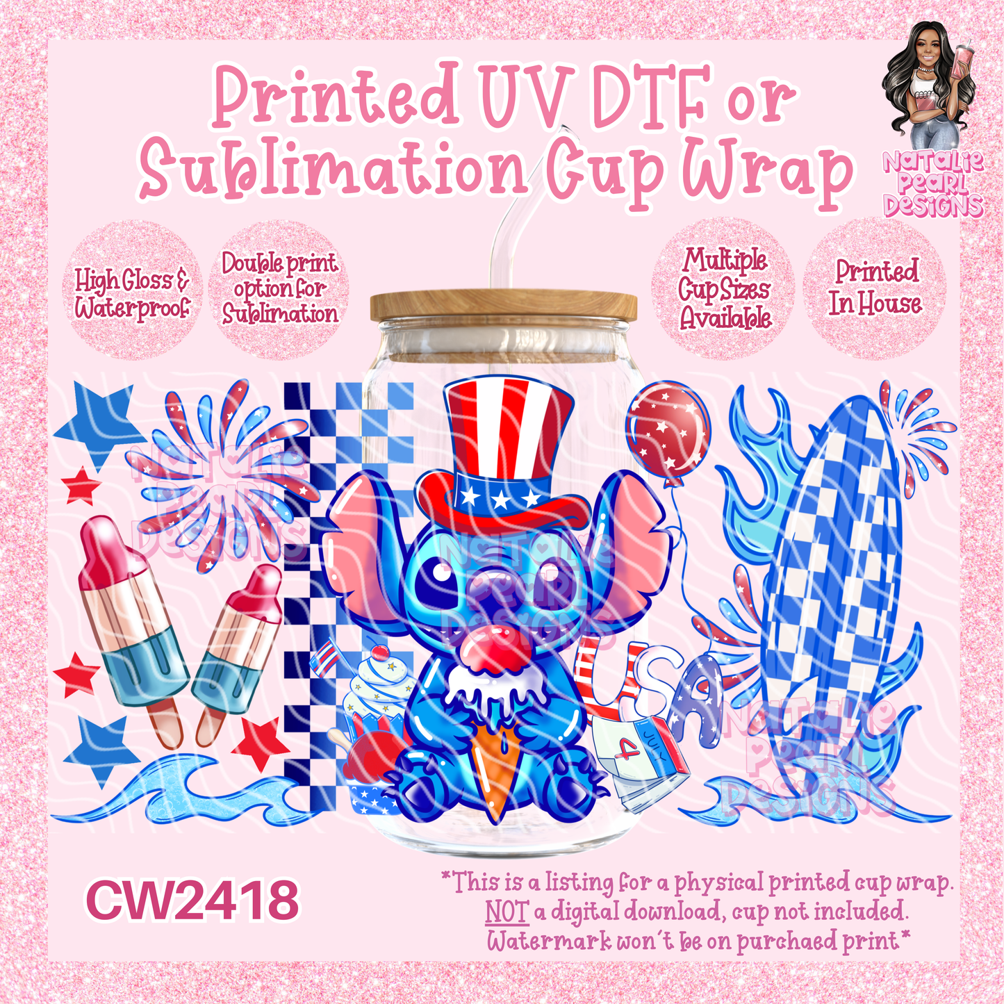 CW2418 UV DTF/SUB Cup Wraps