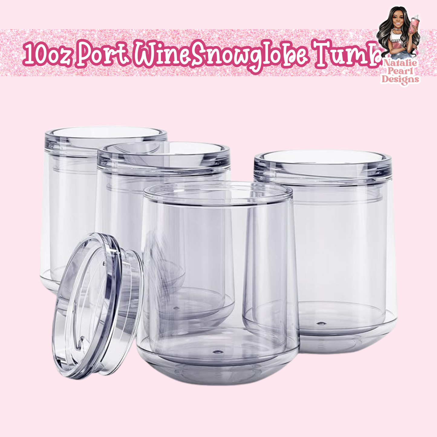 Port Wine 10oz Snow Globe Tumbler