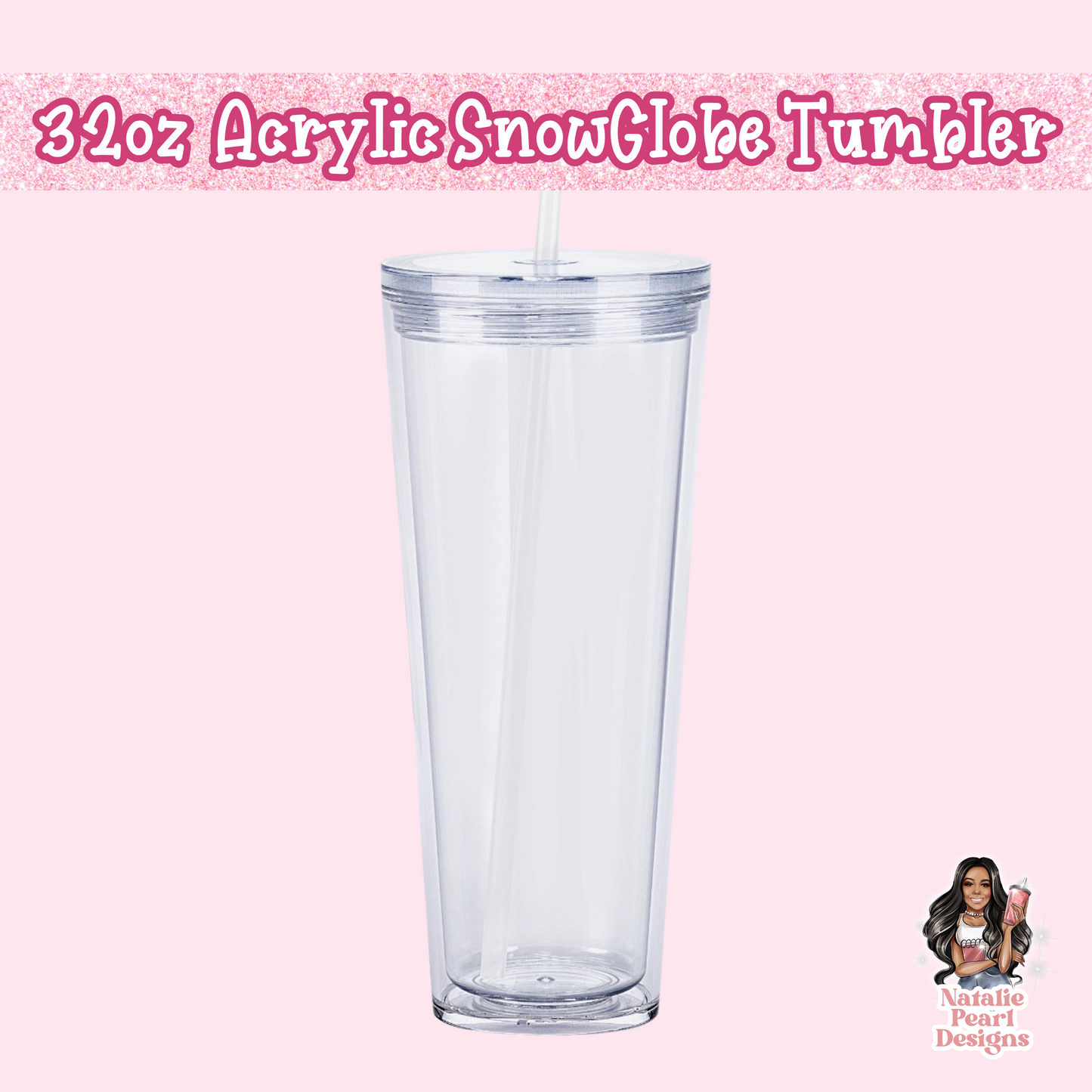 Acrylic 32oz Snow Globe Tumbler