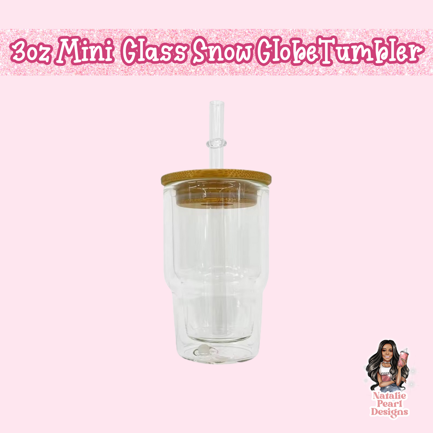 3oz Mini Glass Snow Globe Tumbler