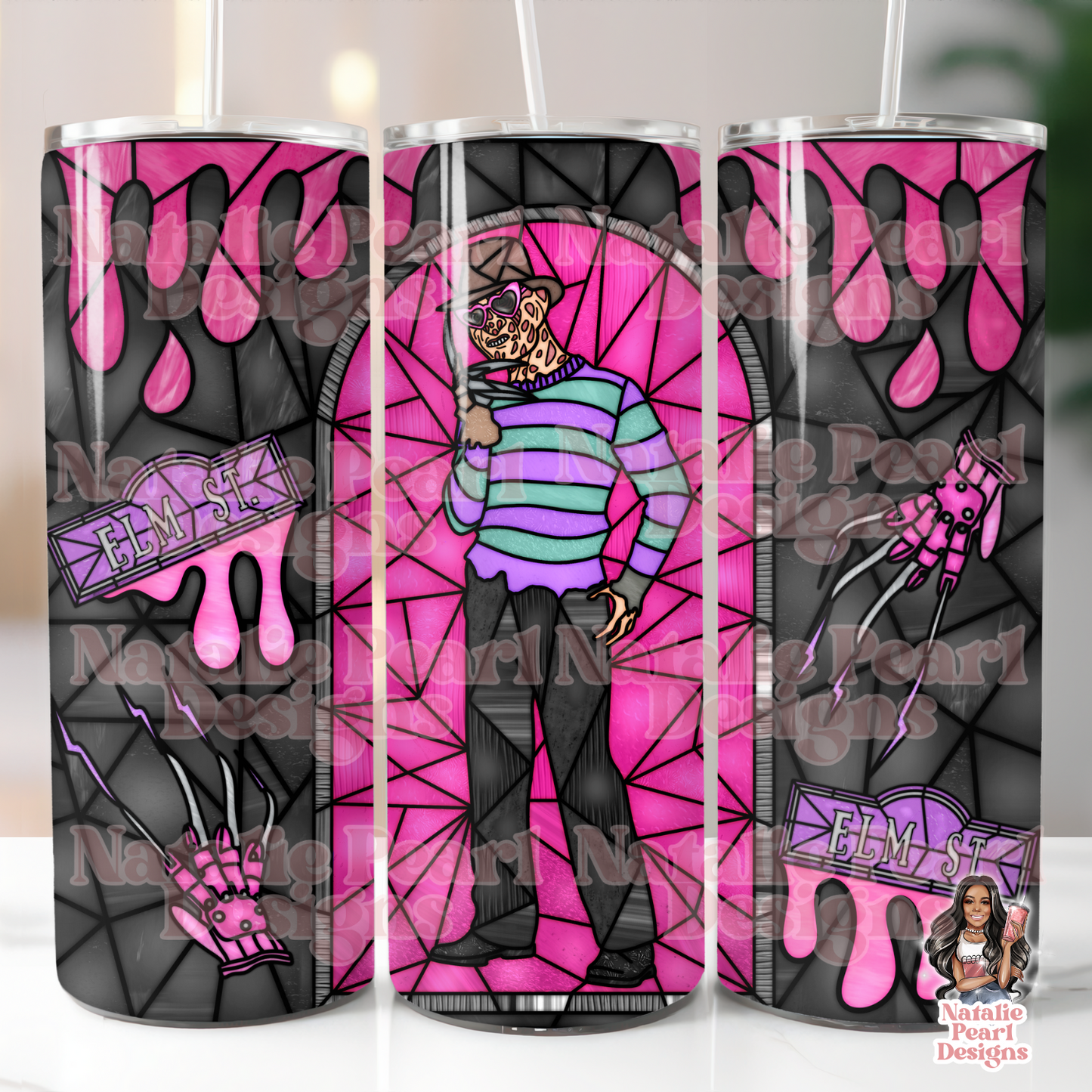 Horror Pink Stainless Steel Tumblers