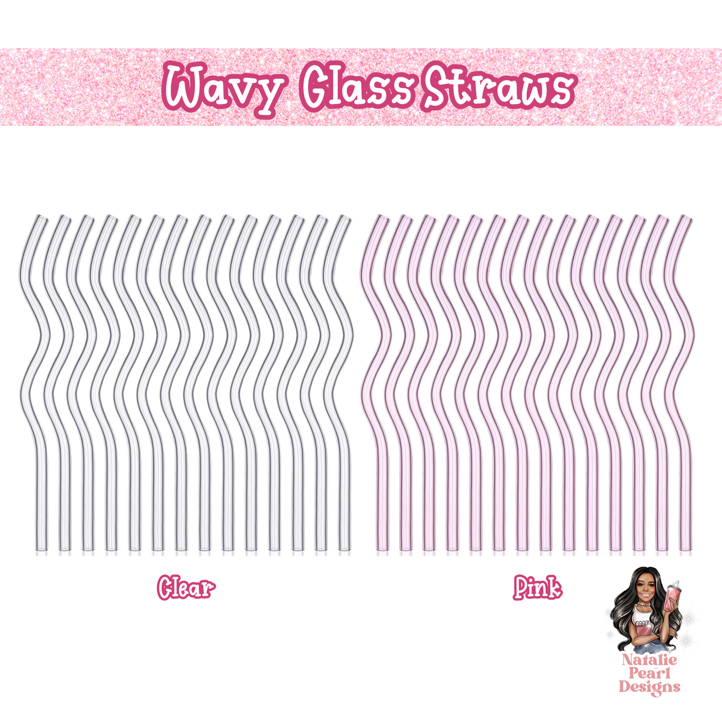 Glass Can Wavy Straws