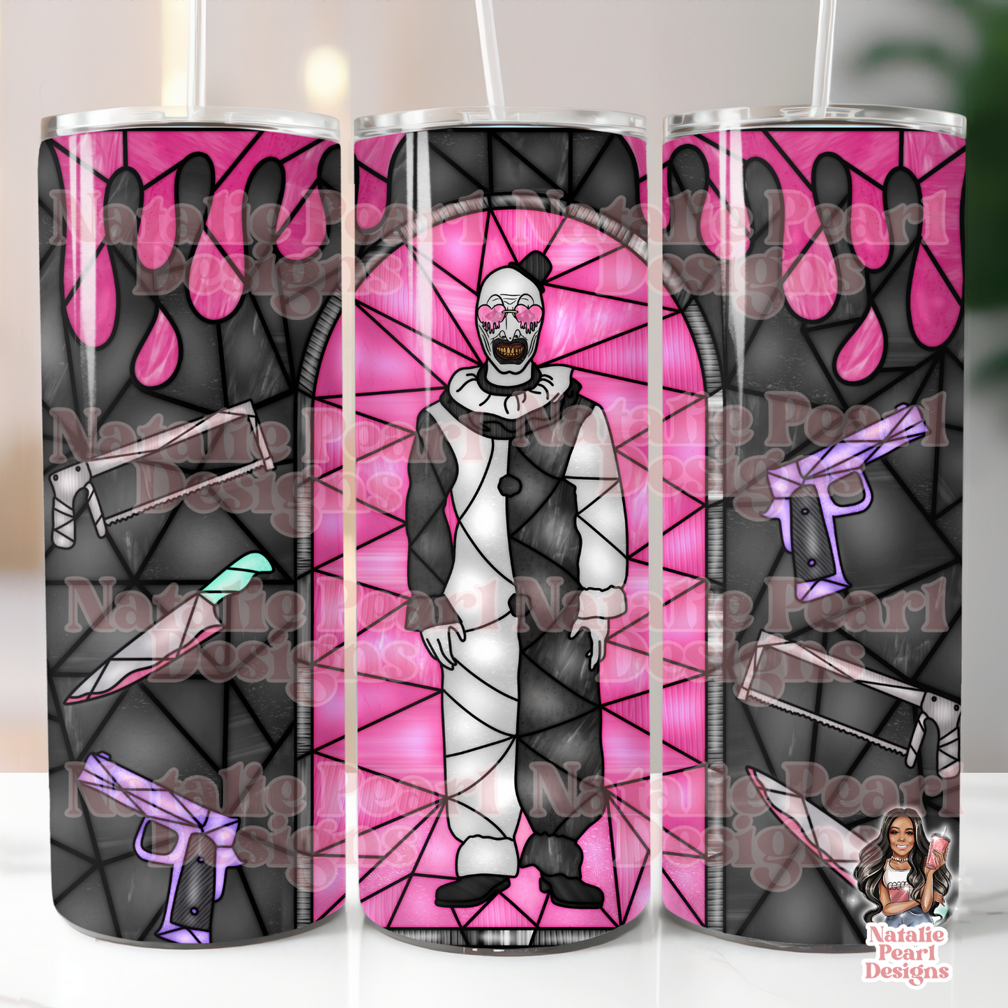 Horror Pink Stainless Steel Tumblers