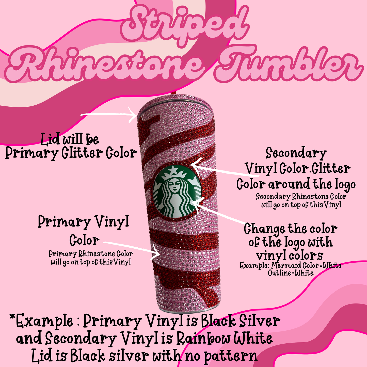 Custom Glitter & Rhinestone Tumbler( All Patterns)