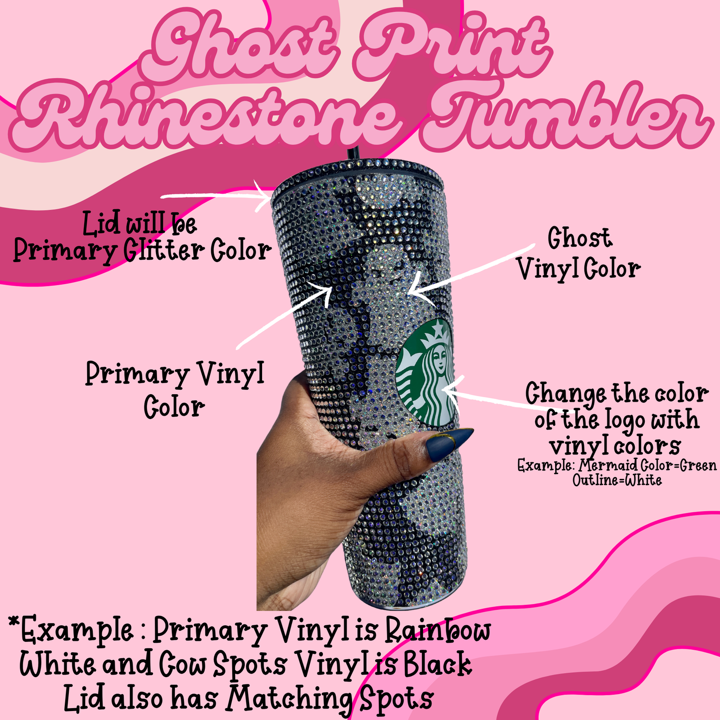 Custom Glitter & Rhinestone Tumbler( All Patterns)