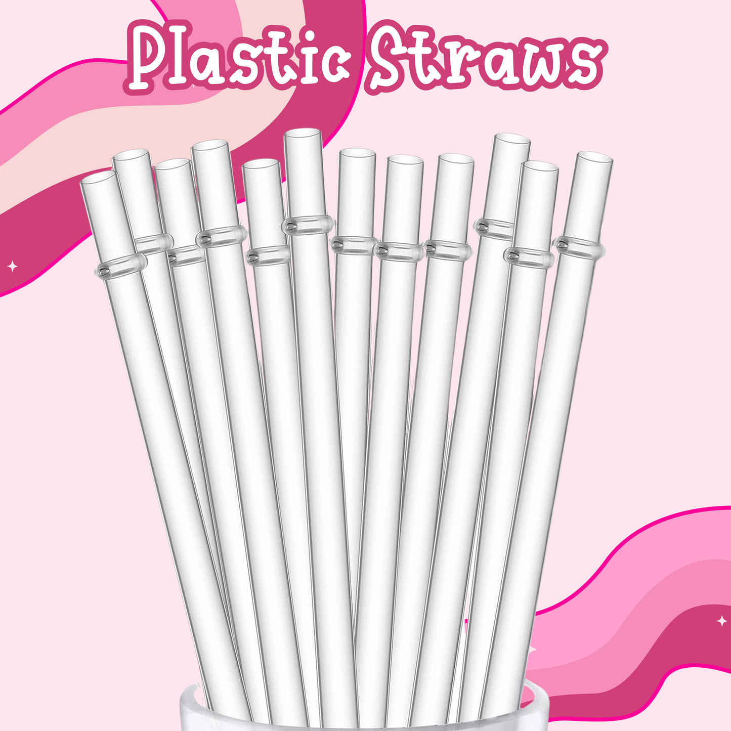 Plastic Frosted Straws