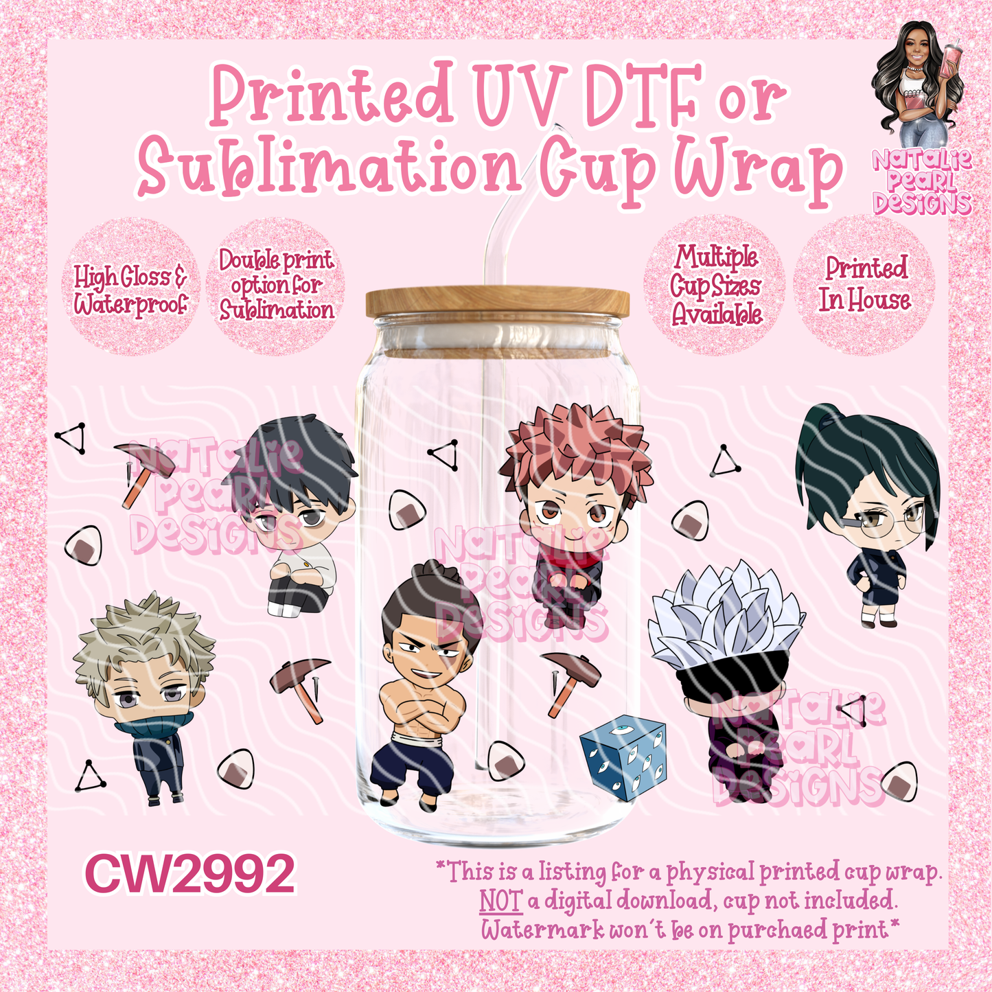 CW2992 UV DTF/SUB Cup Wraps