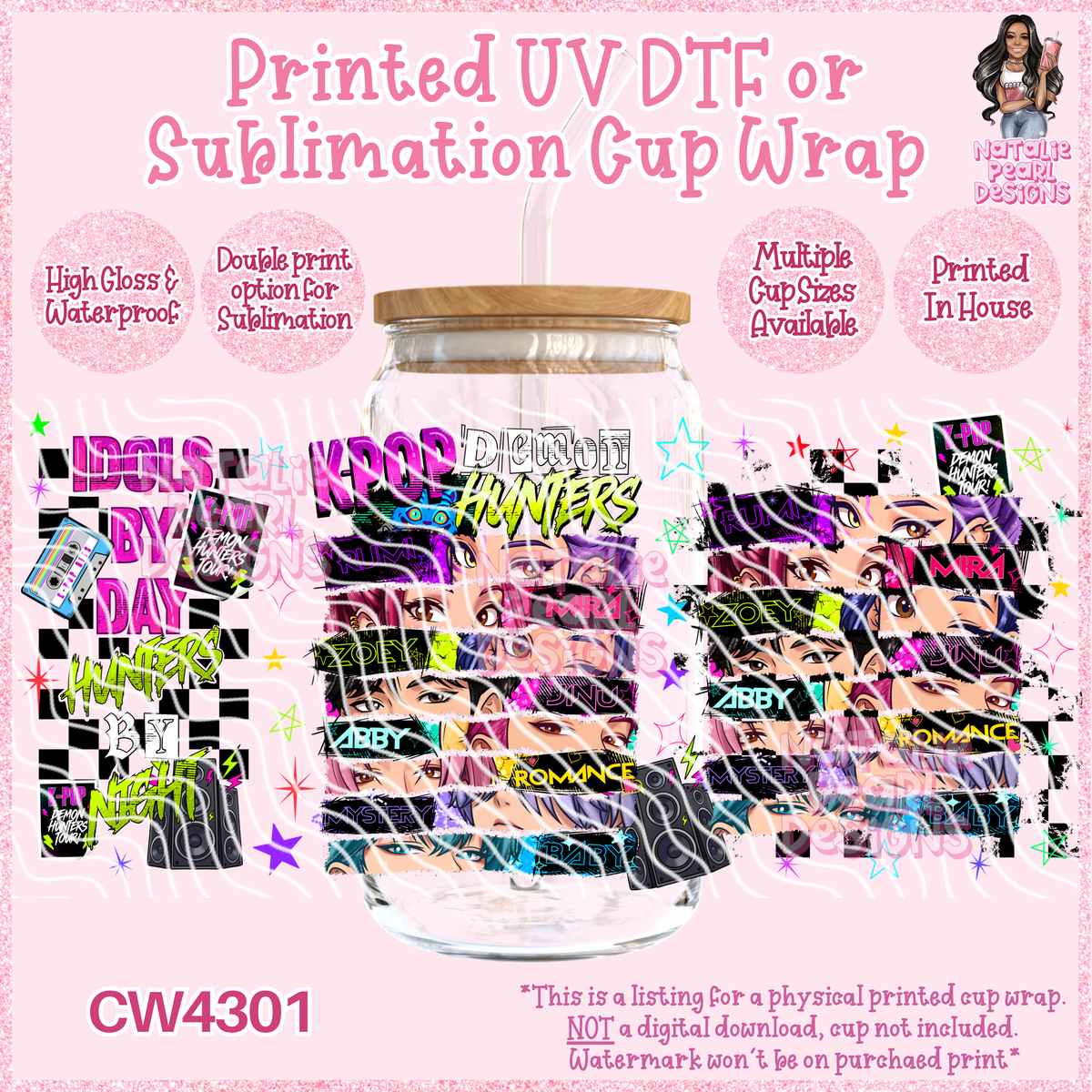 CW4301 UV DTF/SUB Cup Wraps