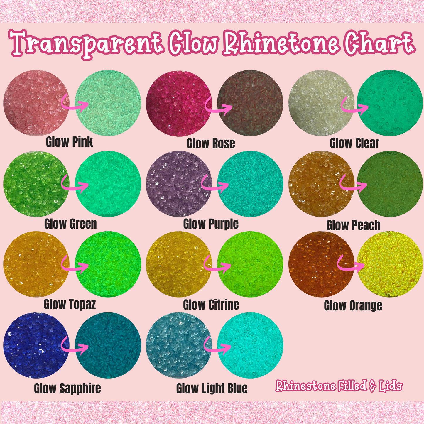 Rhinestone/Plain Glass Can Plastic Lids