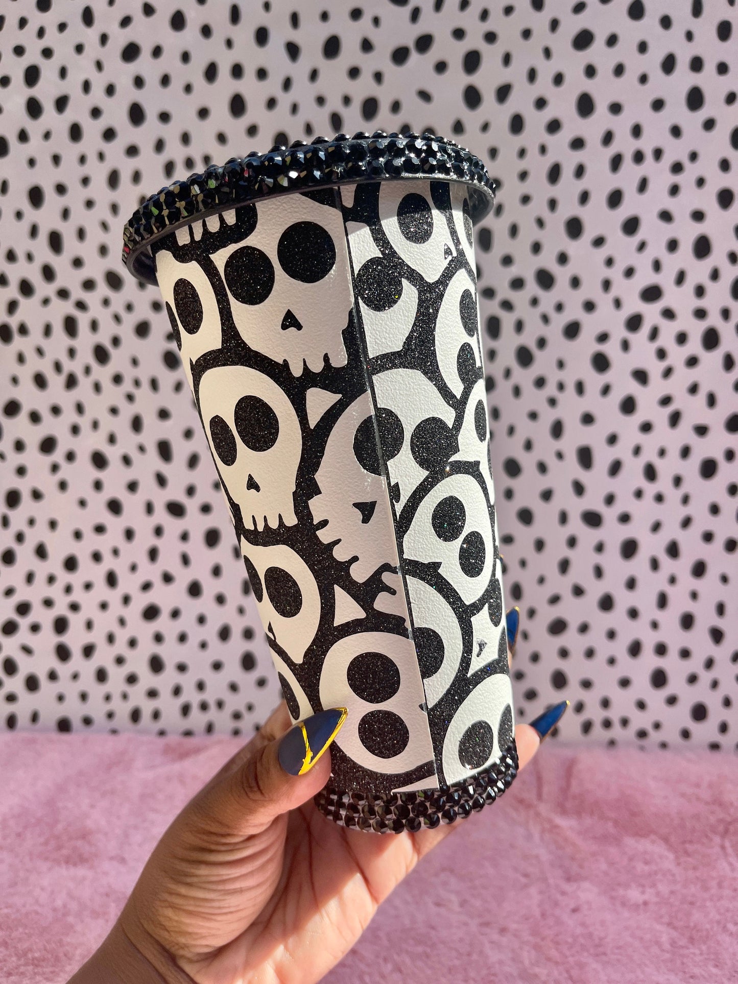 Starbucks Glow in the Dark Skull Rhinestone Tumbler|Venti| HTV Wrap
