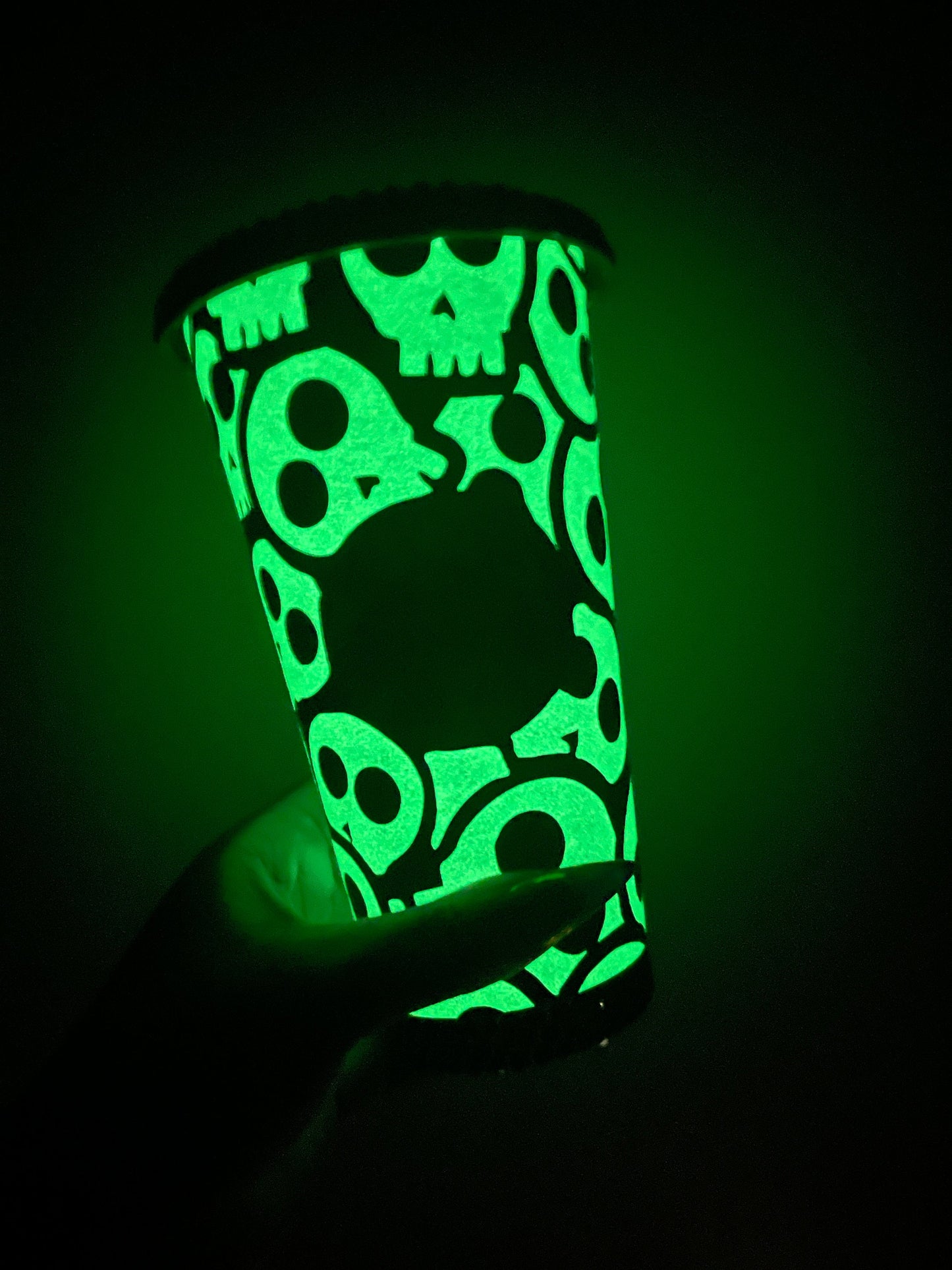 Starbucks Glow in the Dark Skull Rhinestone Tumbler|Venti| HTV Wrap