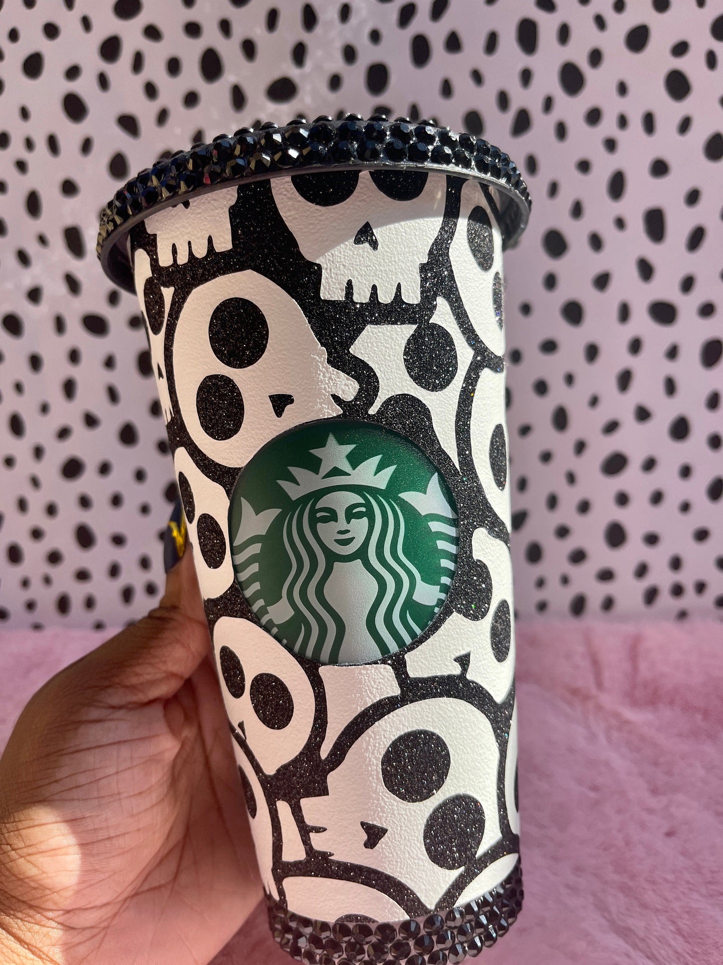 Starbucks Glow in the Dark Skull Rhinestone Tumbler|Venti| HTV Wrap