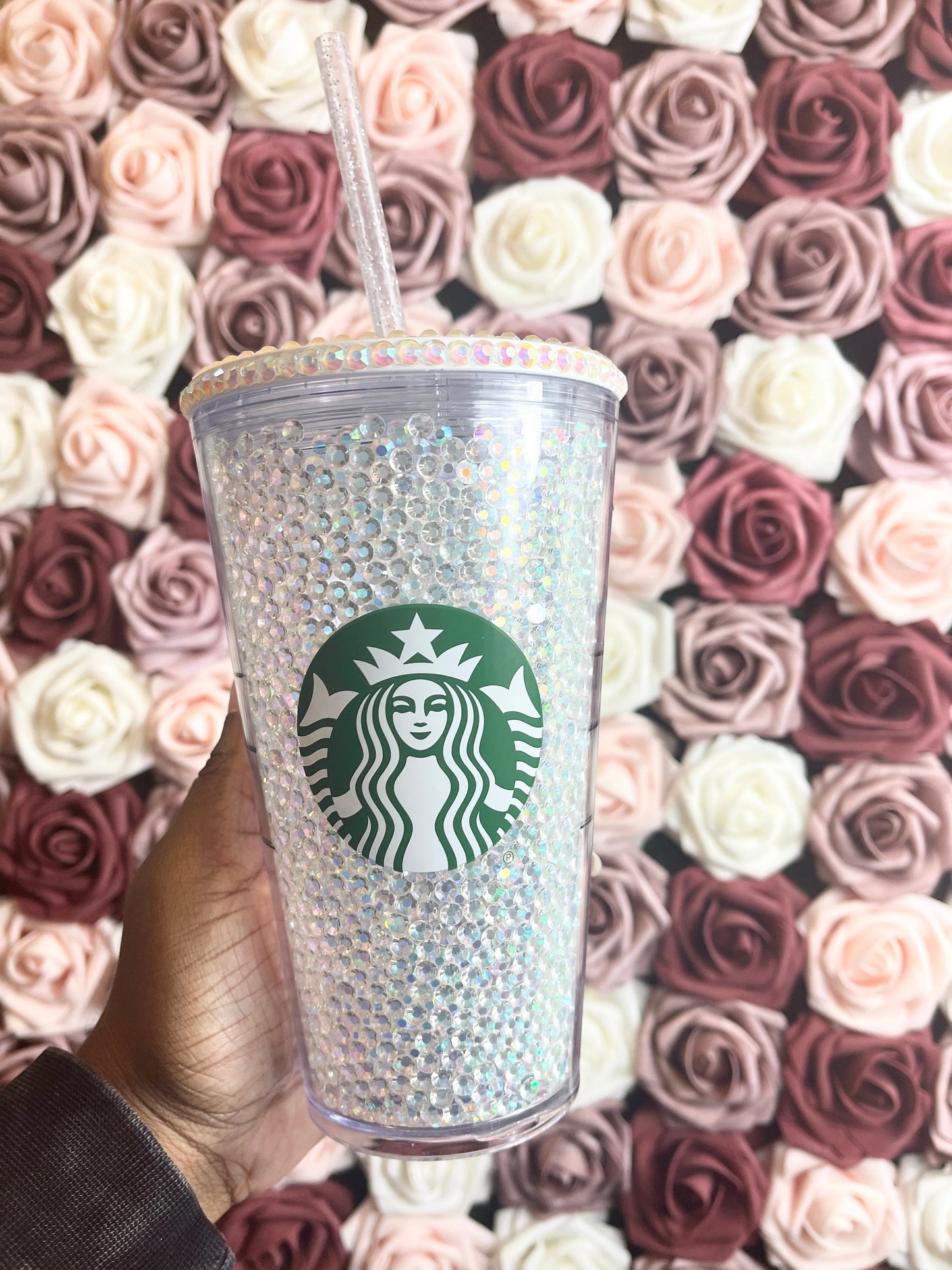 Starbucks Clear Ab Rhinestone Filled Tumbler|Rhinestone Lid