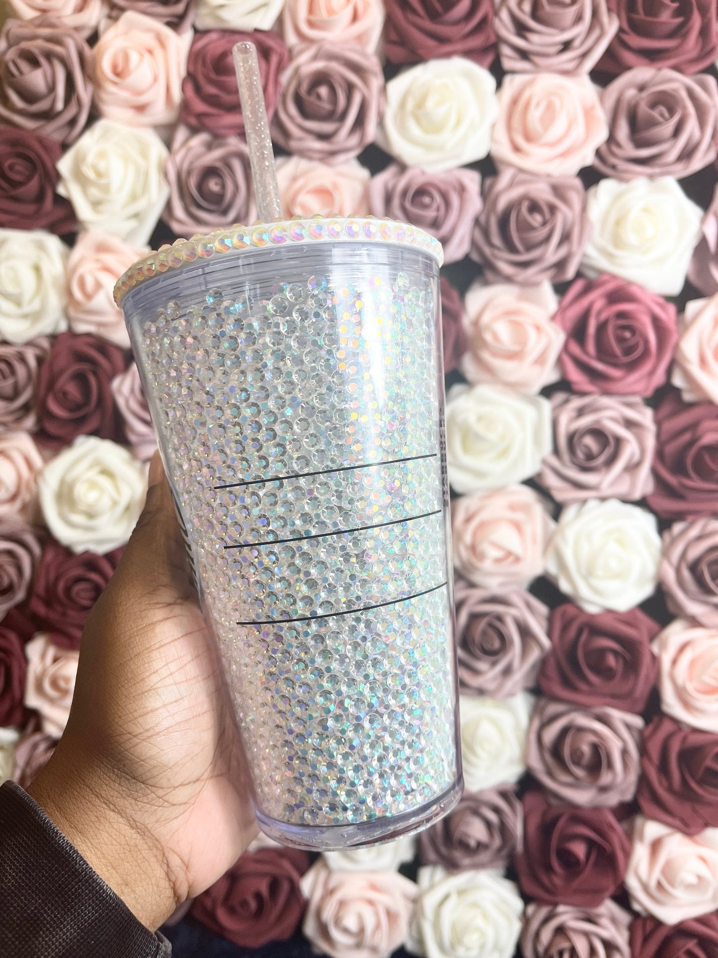 Starbucks Clear Ab Rhinestone Filled Tumbler|Rhinestone Lid