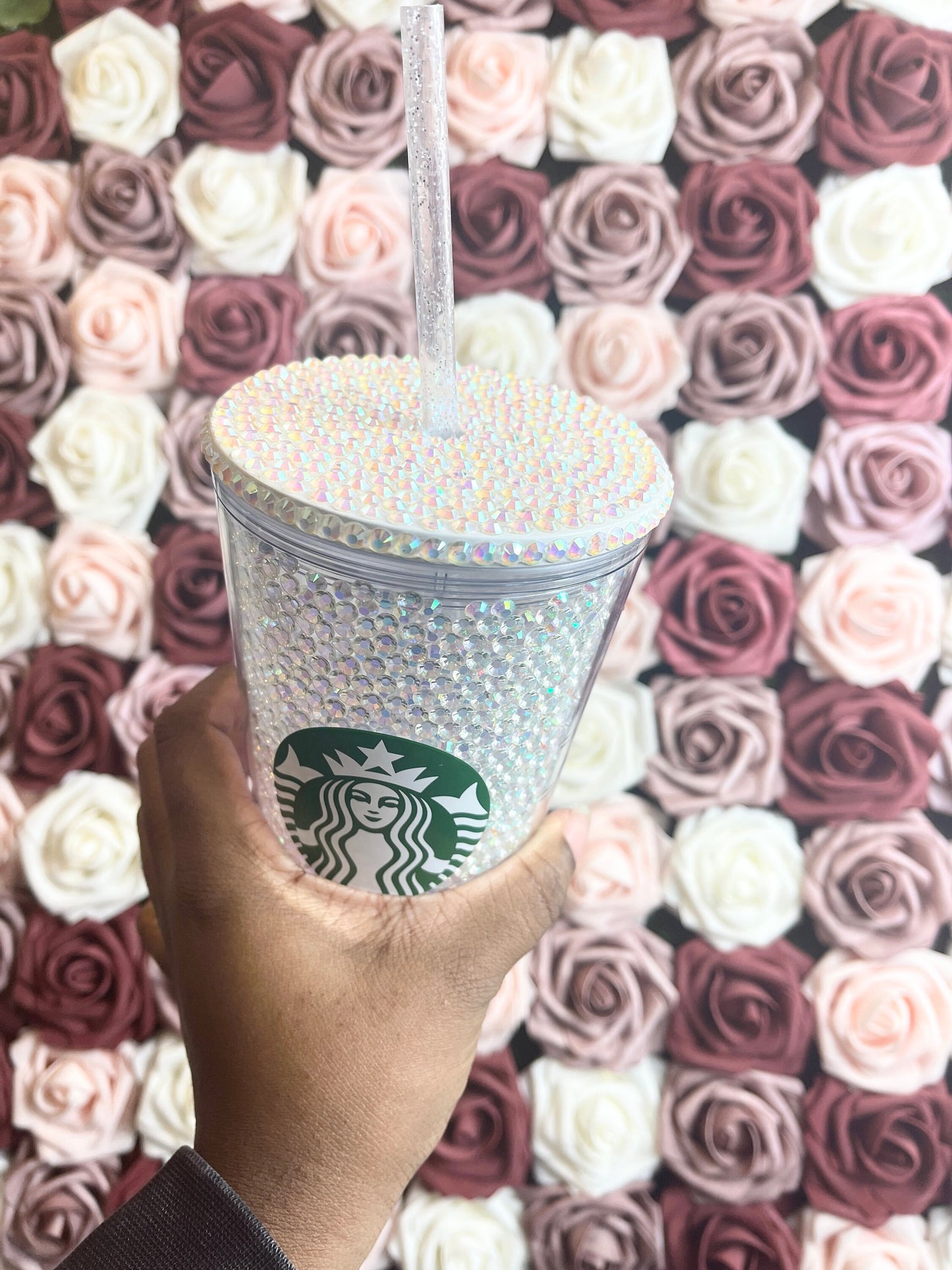 Starbucks Clear Ab Rhinestone Filled Tumbler|Rhinestone Lid