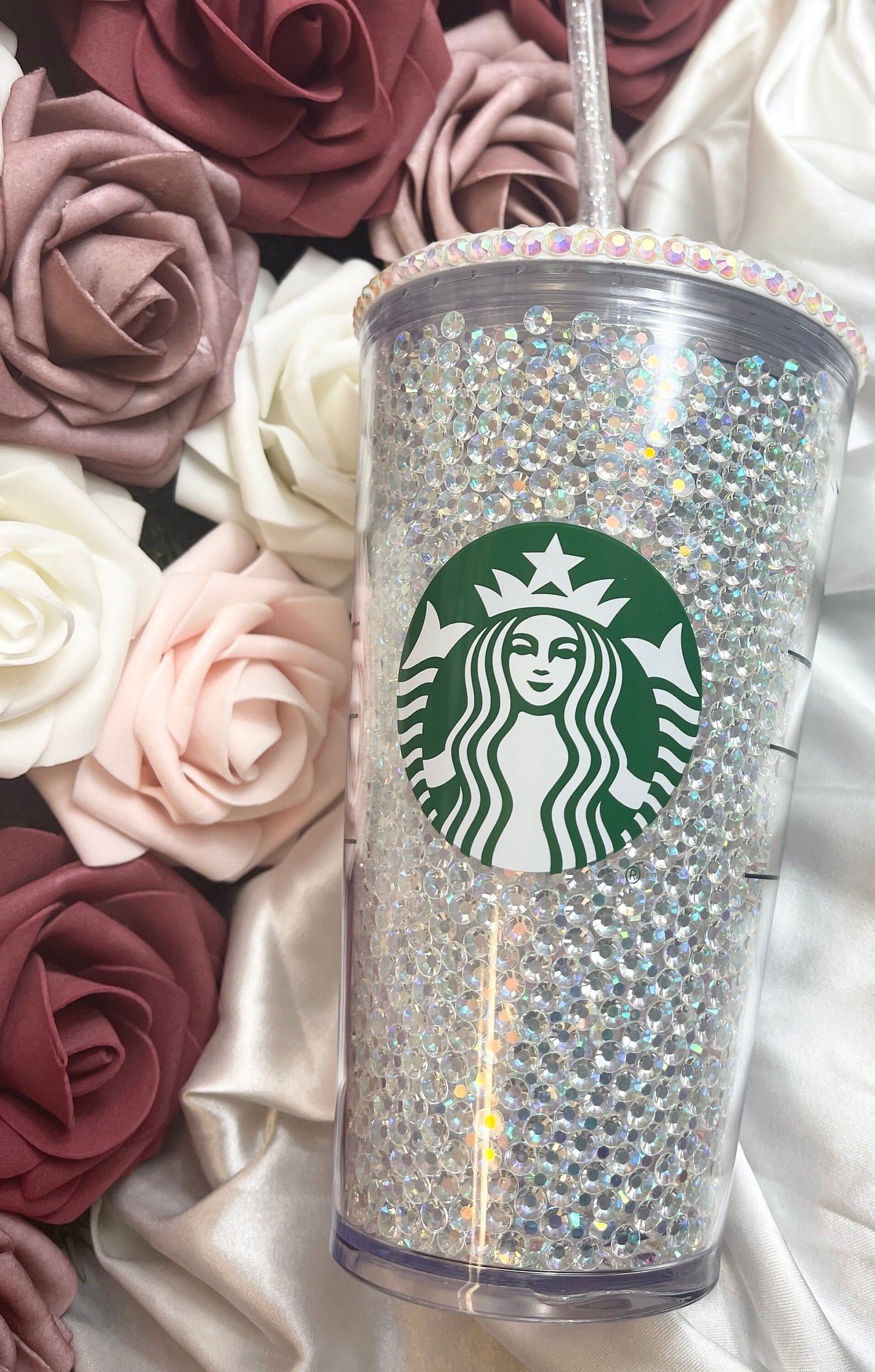 Starbucks Clear Ab Rhinestone Filled Tumbler|Rhinestone Lid