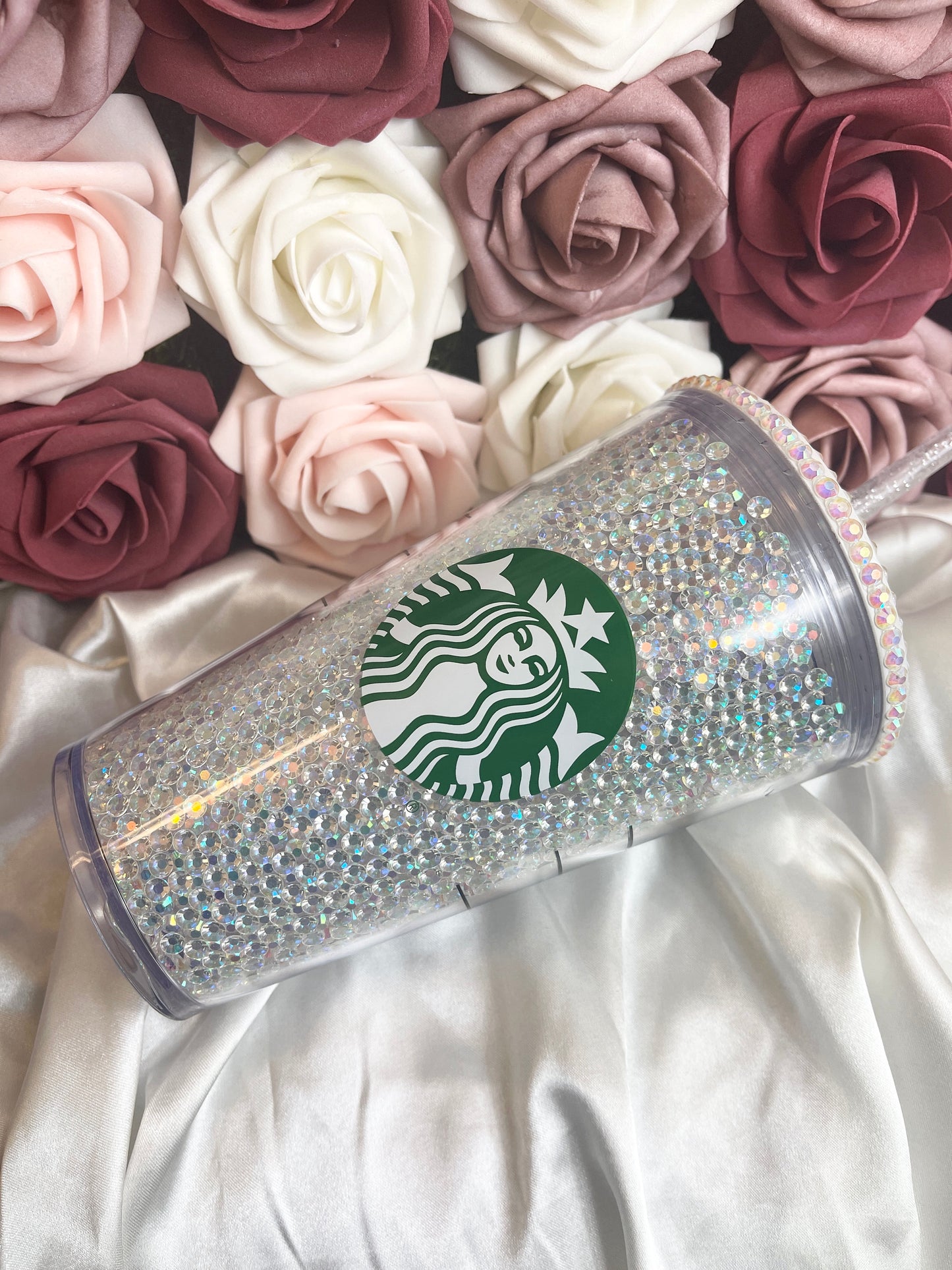 Starbucks Clear Ab Rhinestone Filled Tumbler|Rhinestone Lid