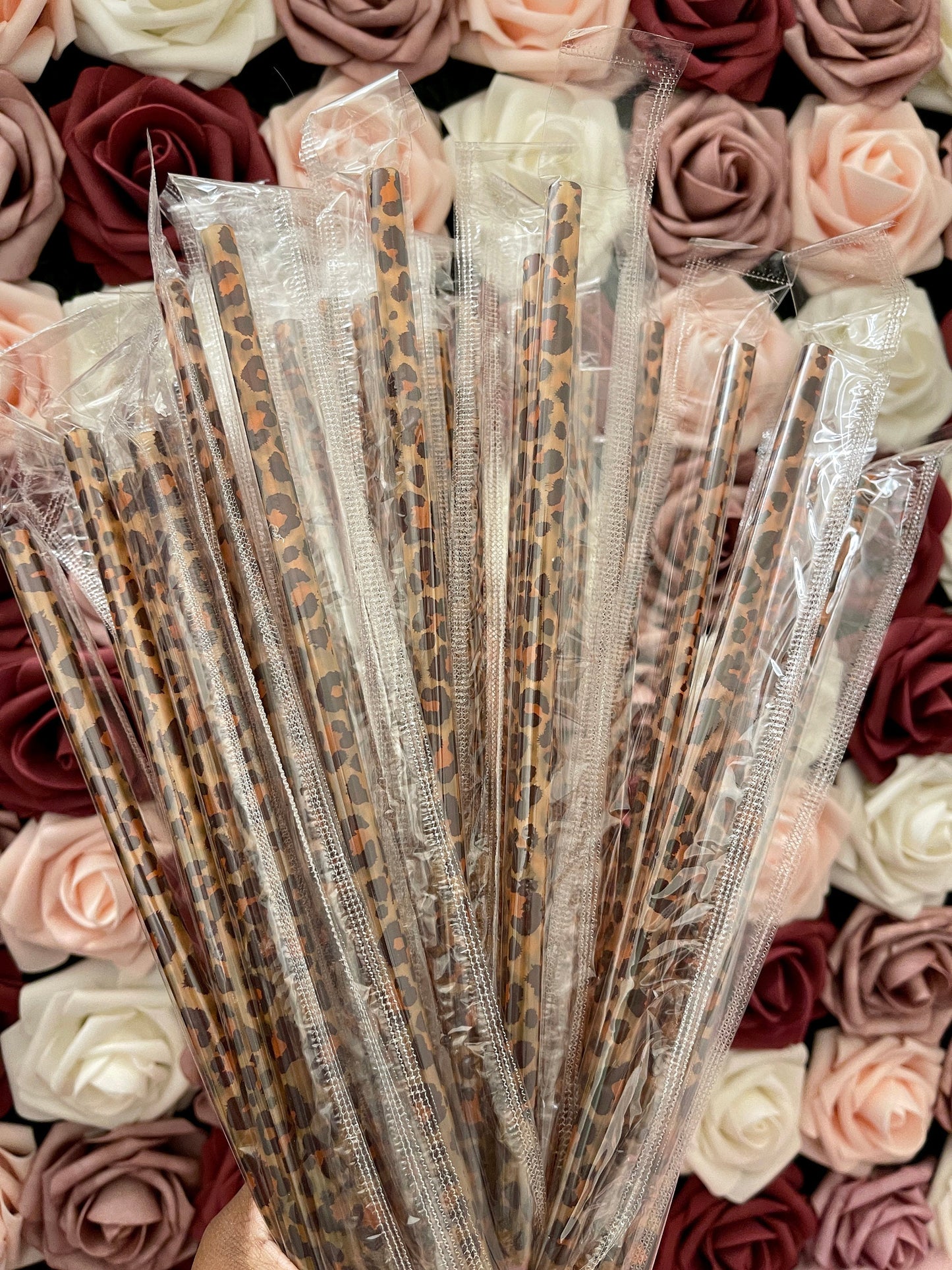 Cheetah Print 9 inch Reusable Straws|Add On|Replacement| Grande Tumbler Straw