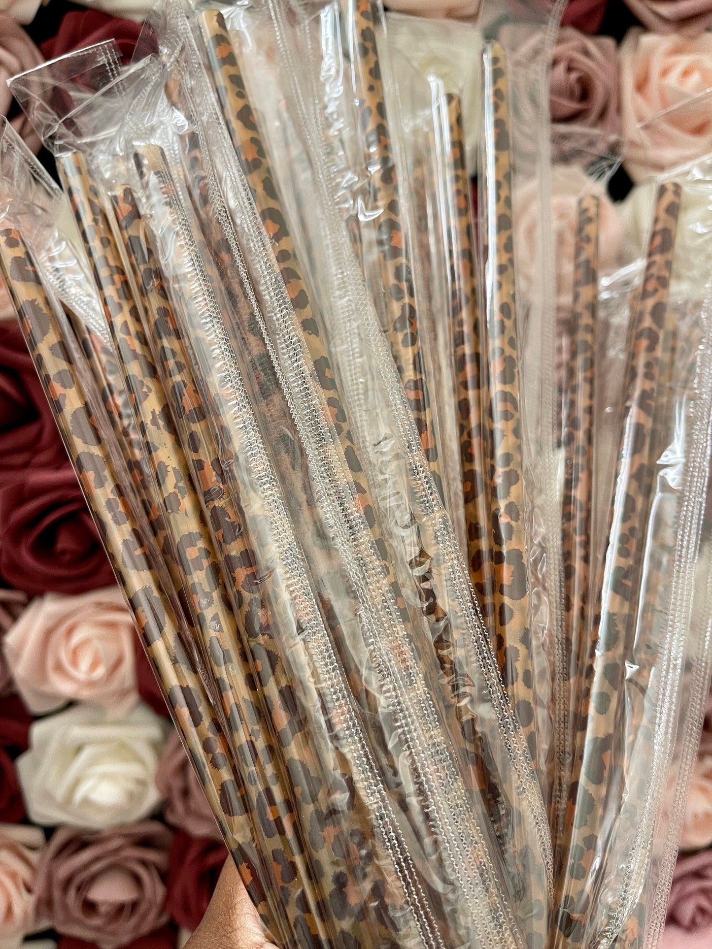 Cheetah Print 9 inch Reusable Straws|Add On|Replacement| Grande Tumbler Straw