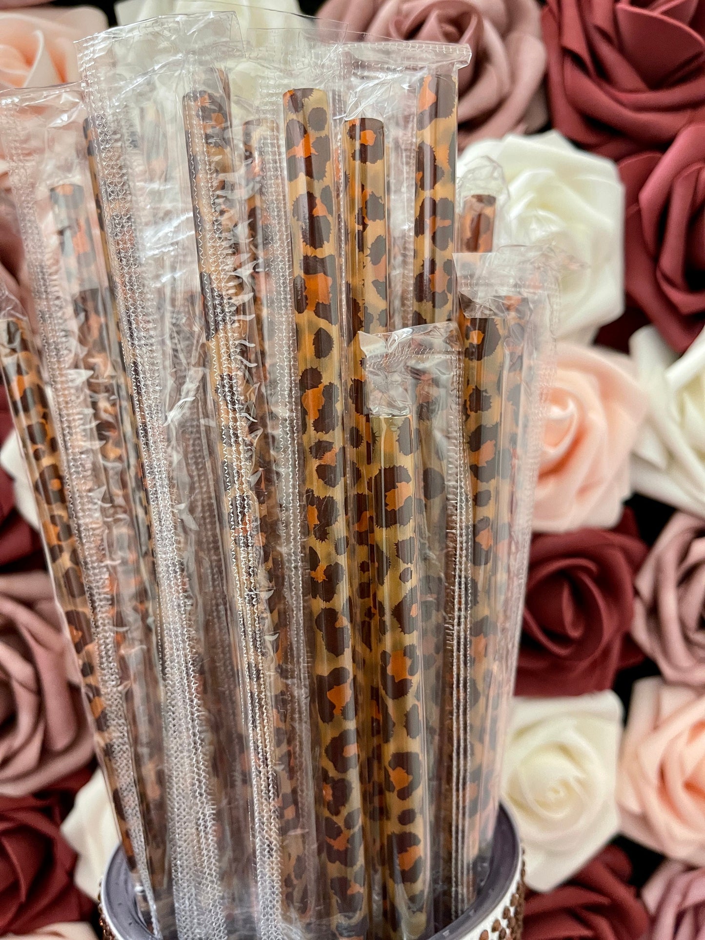 Cheetah Print 9 inch Reusable Straws|Add On|Replacement| Grande Tumbler Straw