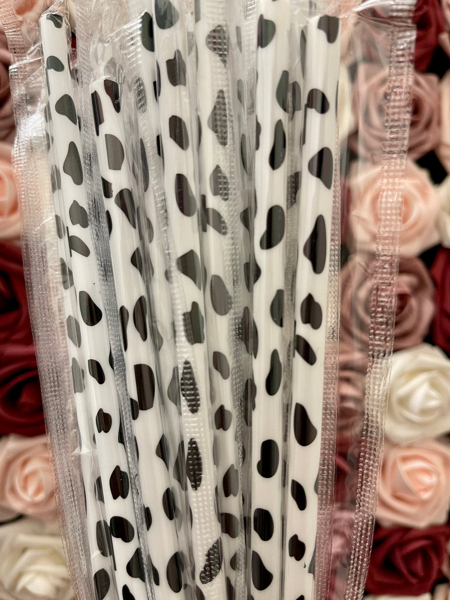 Cow Print Black & White 9 inch Reusable Straws|Add On|Replacement| Grande Tumbler Straw