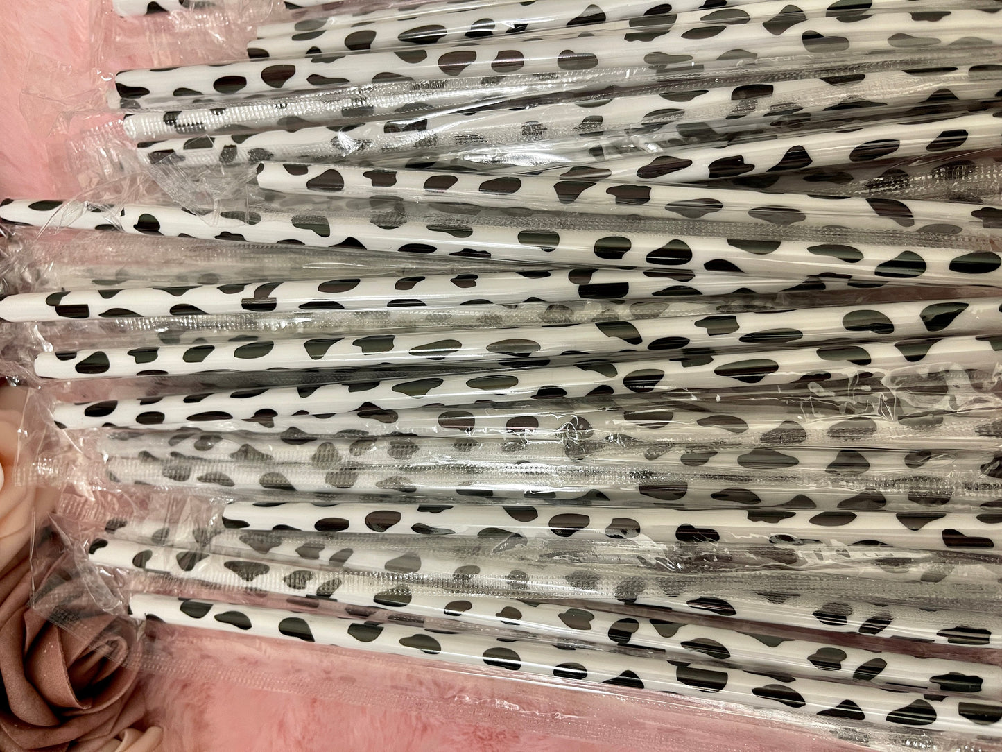 Cow Print Black & White 9 inch Reusable Straws|Add On|Replacement| Grande Tumbler Straw