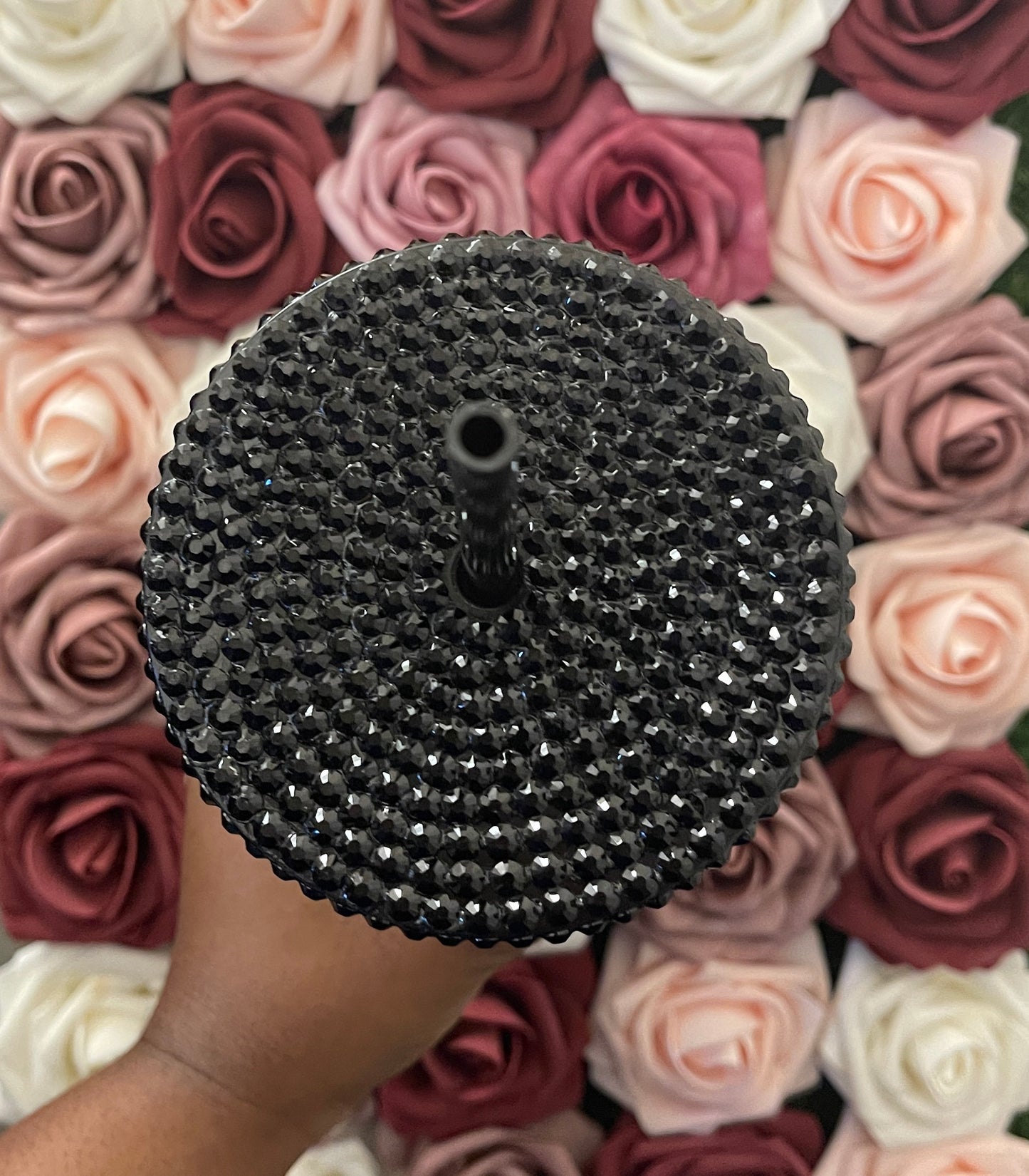 Starbucks Black Rhinestone Filled Tumbler|Rhinestone Lid| Reverse Rhinestones 16 or 24 oz