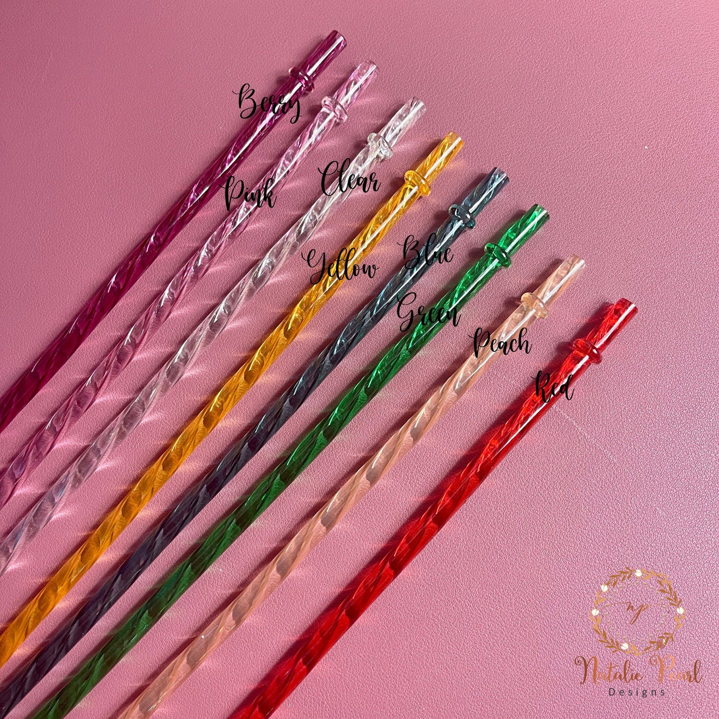 11 inch Swirl Reusable Straws with Stopper, Add On, Replacement, Venti Tumbler Straw, Swirl Twisted