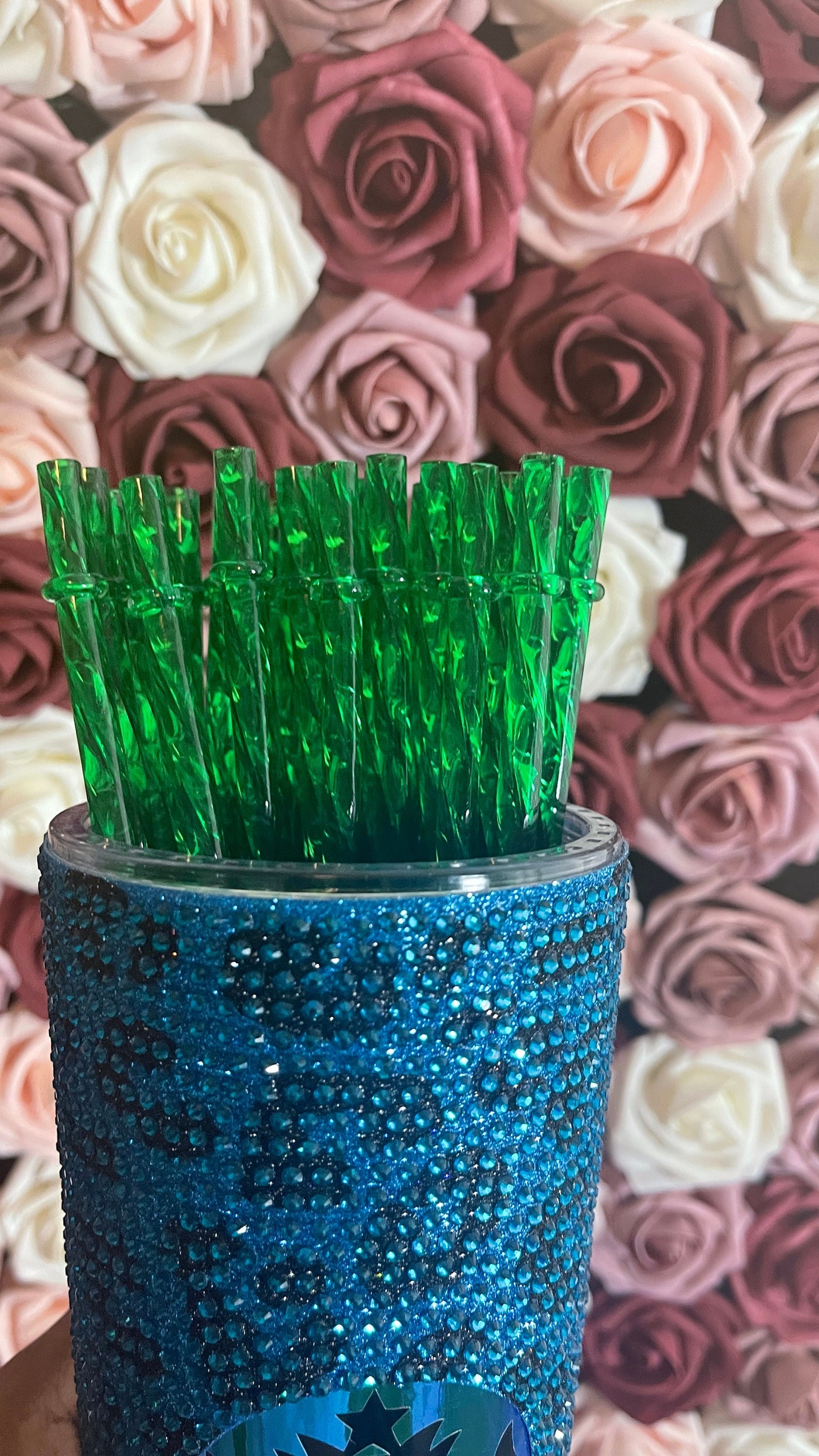 11 inch Swirl Reusable Straws with Stopper, Add On, Replacement, Venti Tumbler Straw, Swirl Twisted