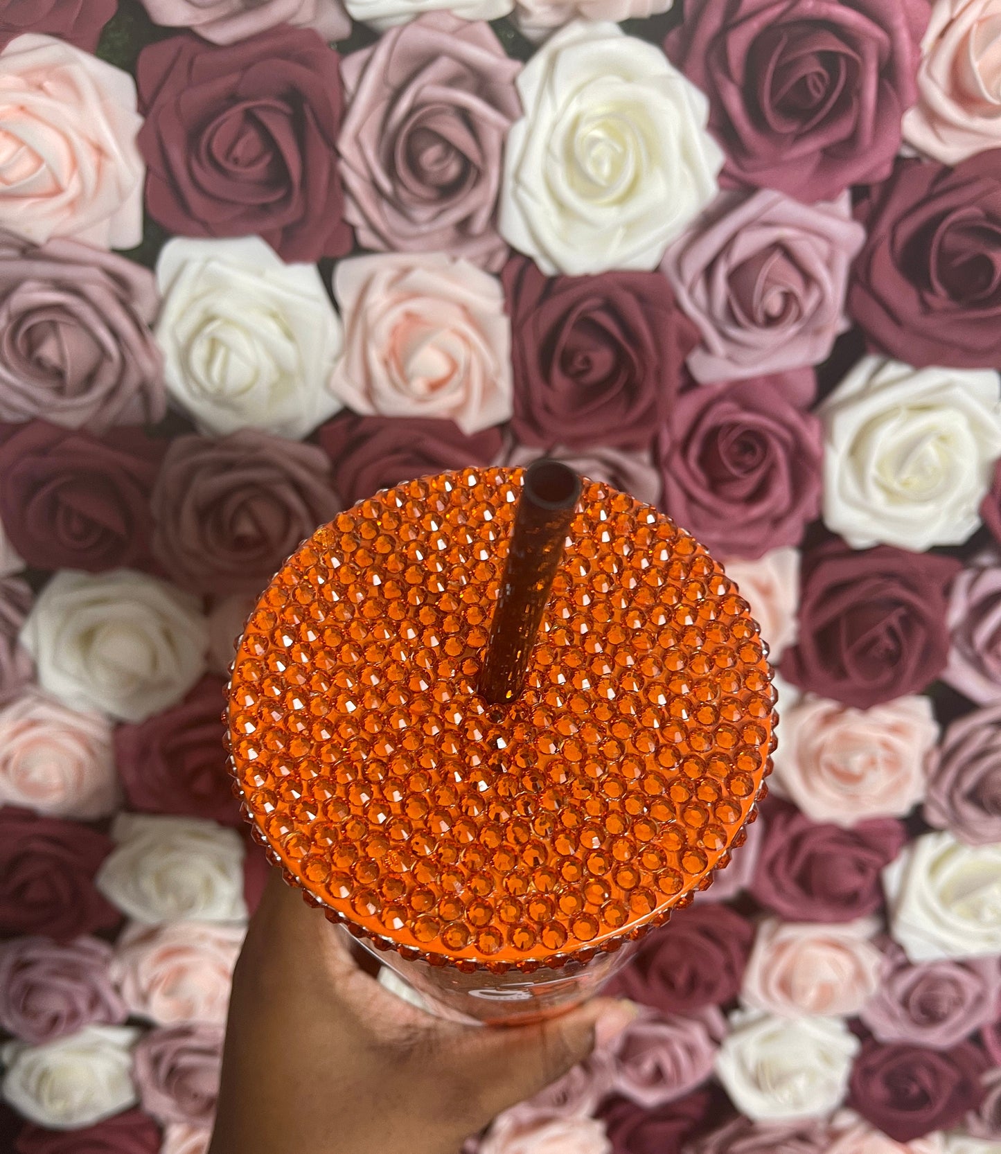 Spooky Pumpkin Orange & Black Halloween Snow Globe Tumbler