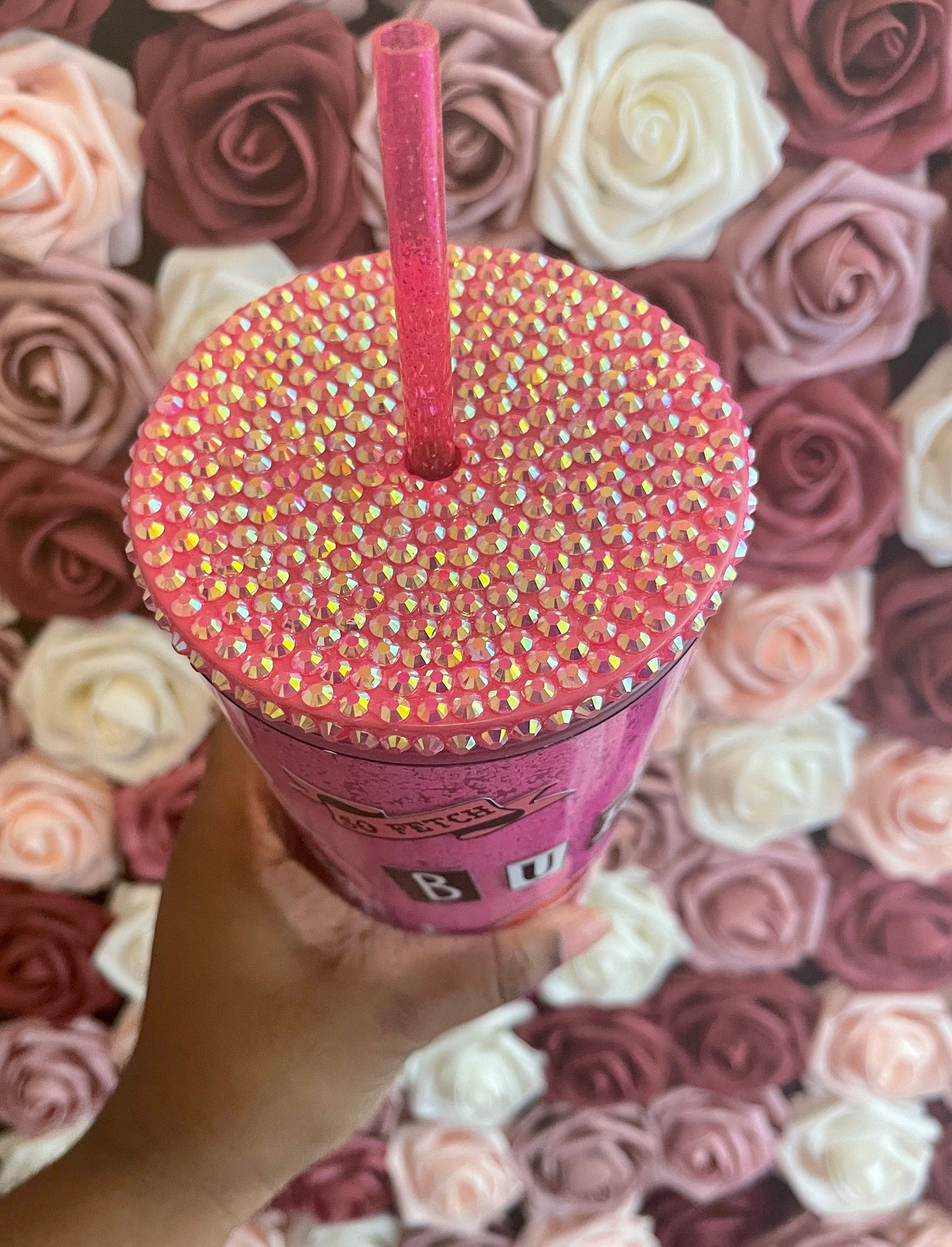 Mean Girls Hot Pink Glitter Walled Tumbler, Ornament Glitter Style Tumbler, Glitter Tumbler