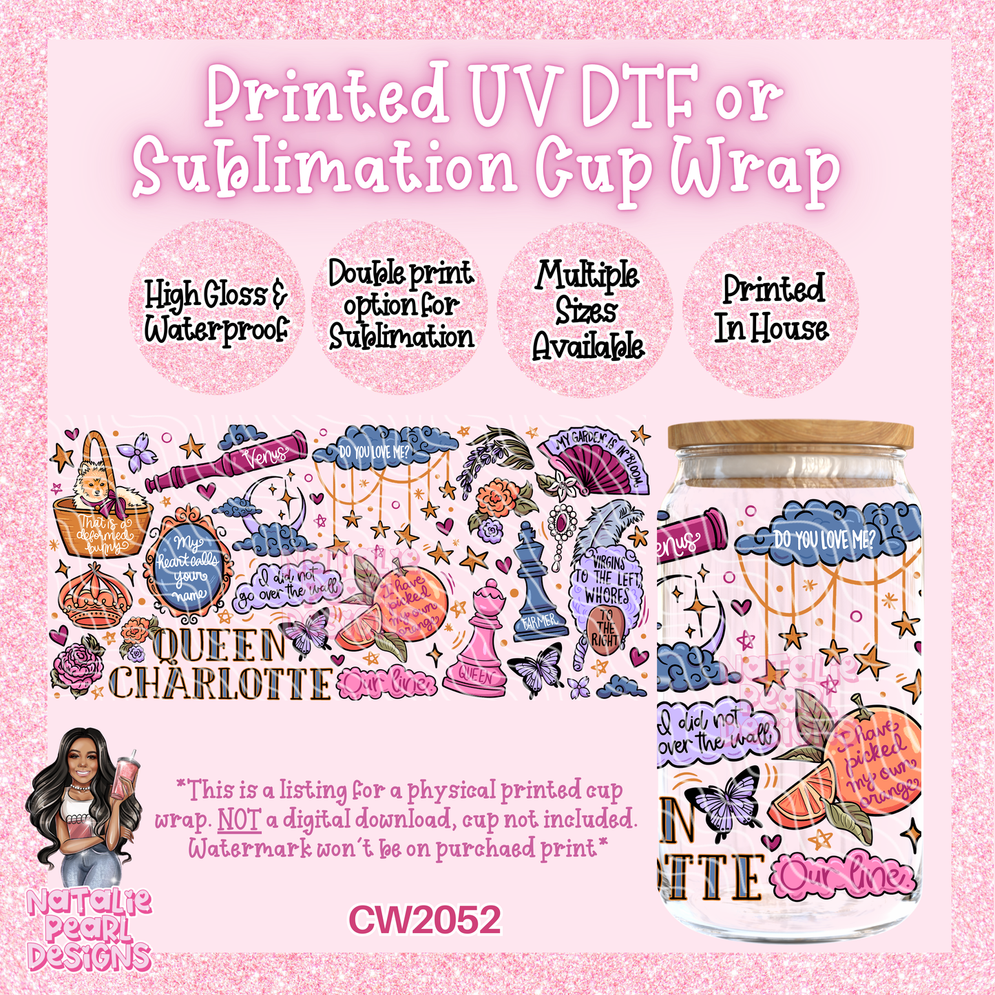 CW2052 UV DTF/SUB Cup Wraps