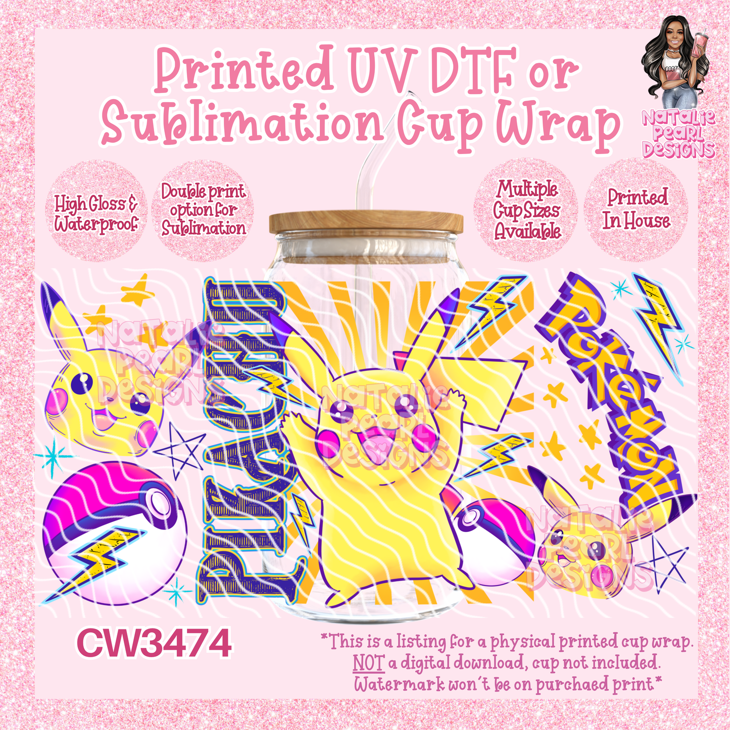 CW3474 UV DTF/SUB Cup Wraps