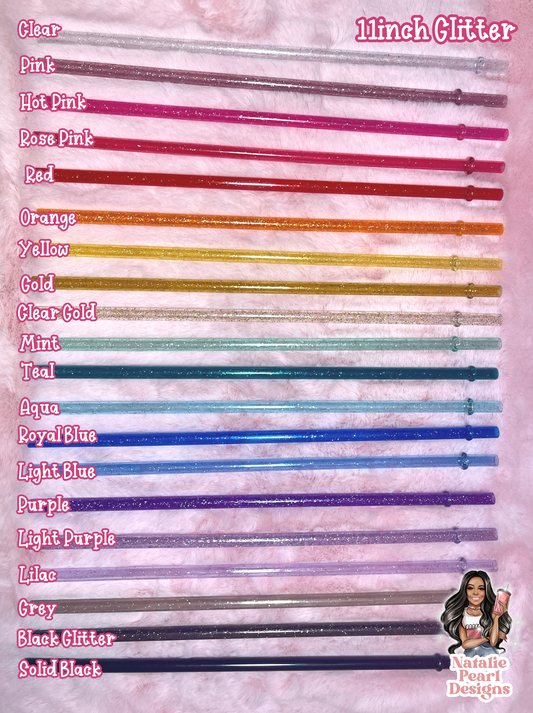 11 inch Glitter Reusable Straws