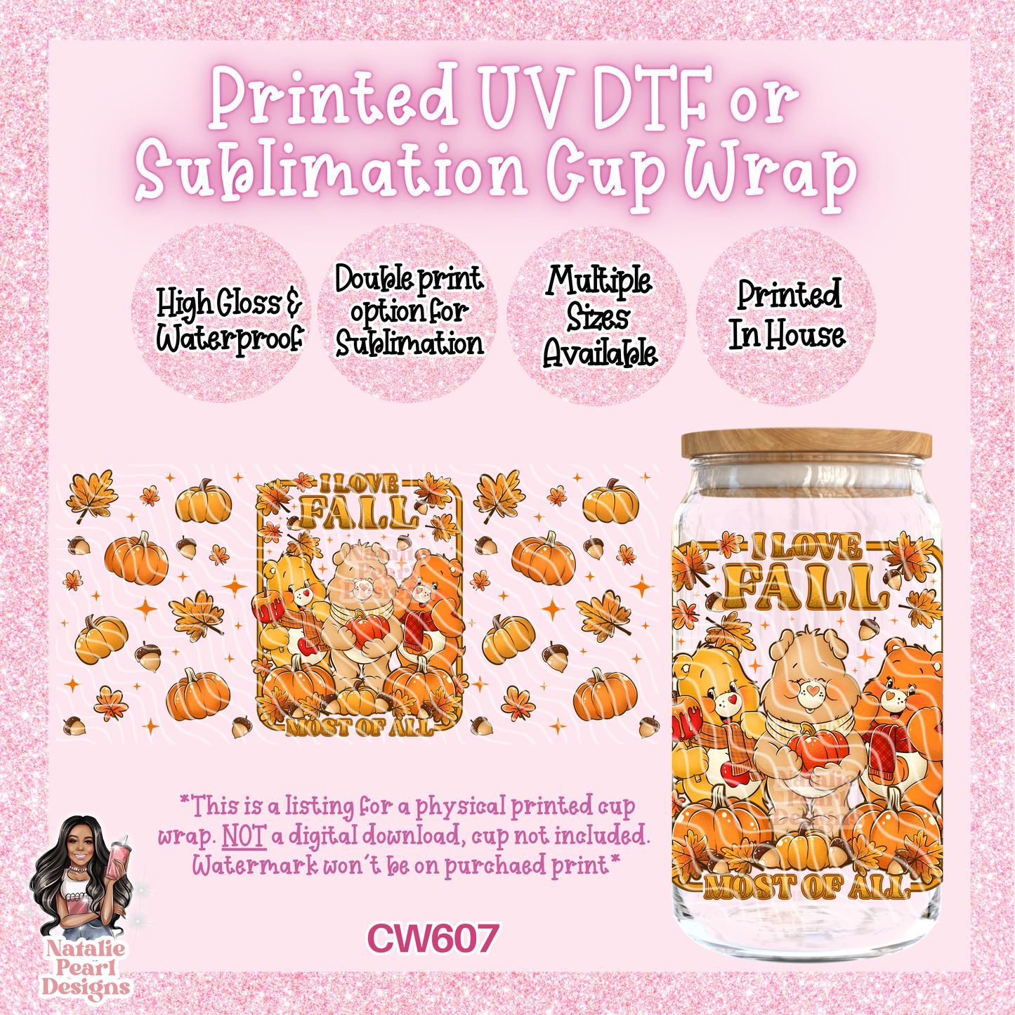 CW607 UV DTF/SUB Cup Wrap