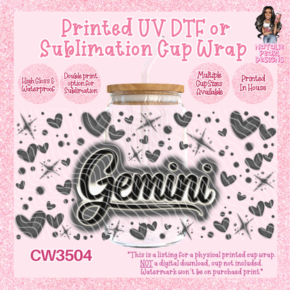 CW3504 Airbush Zodiac UV DTF Cup Wraps