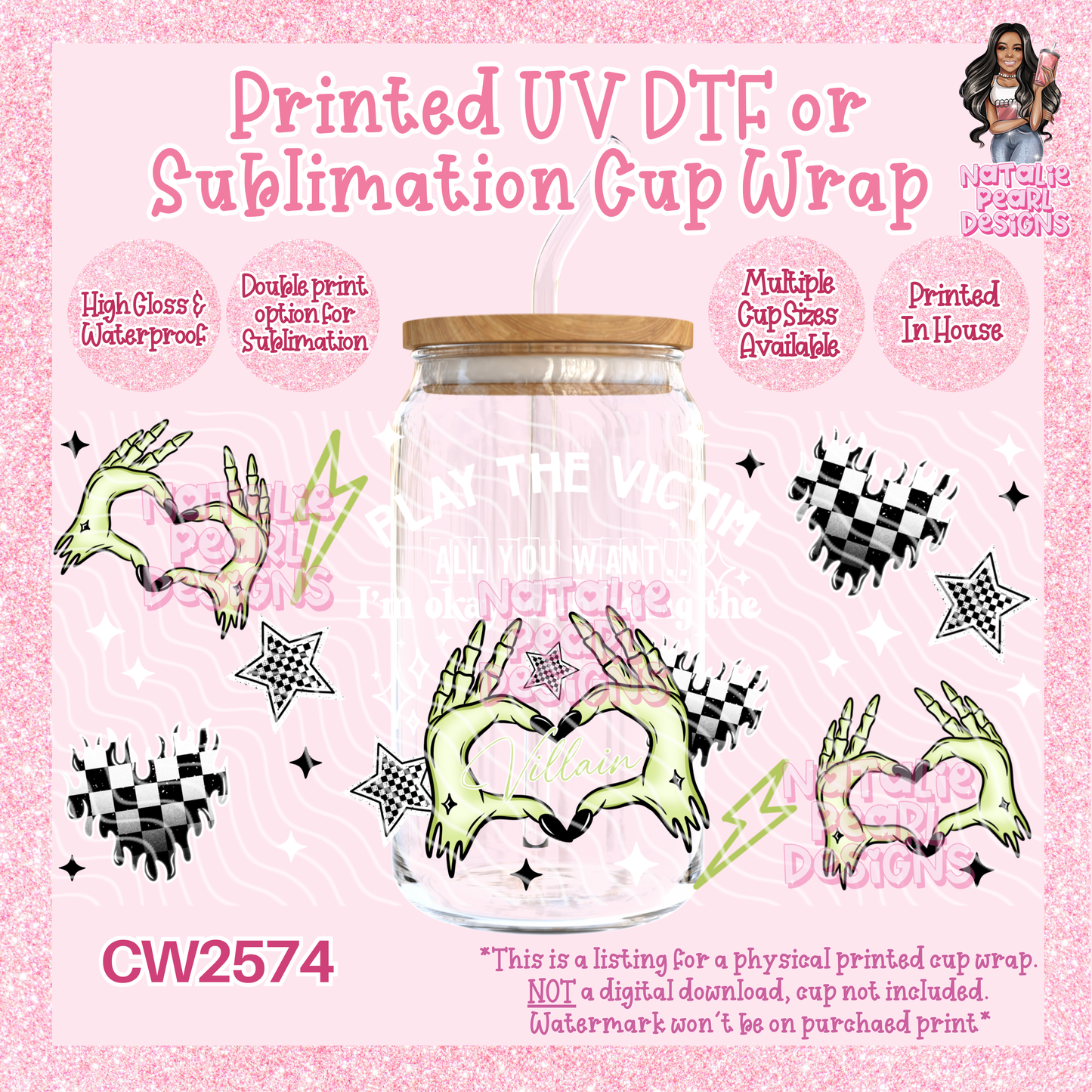 CW2574 UV DTF/SUB Cup Wraps