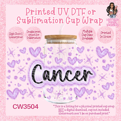 CW3504 Airbush Zodiac UV DTF Cup Wraps