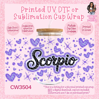 CW3504 Airbush Zodiac UV DTF Cup Wraps