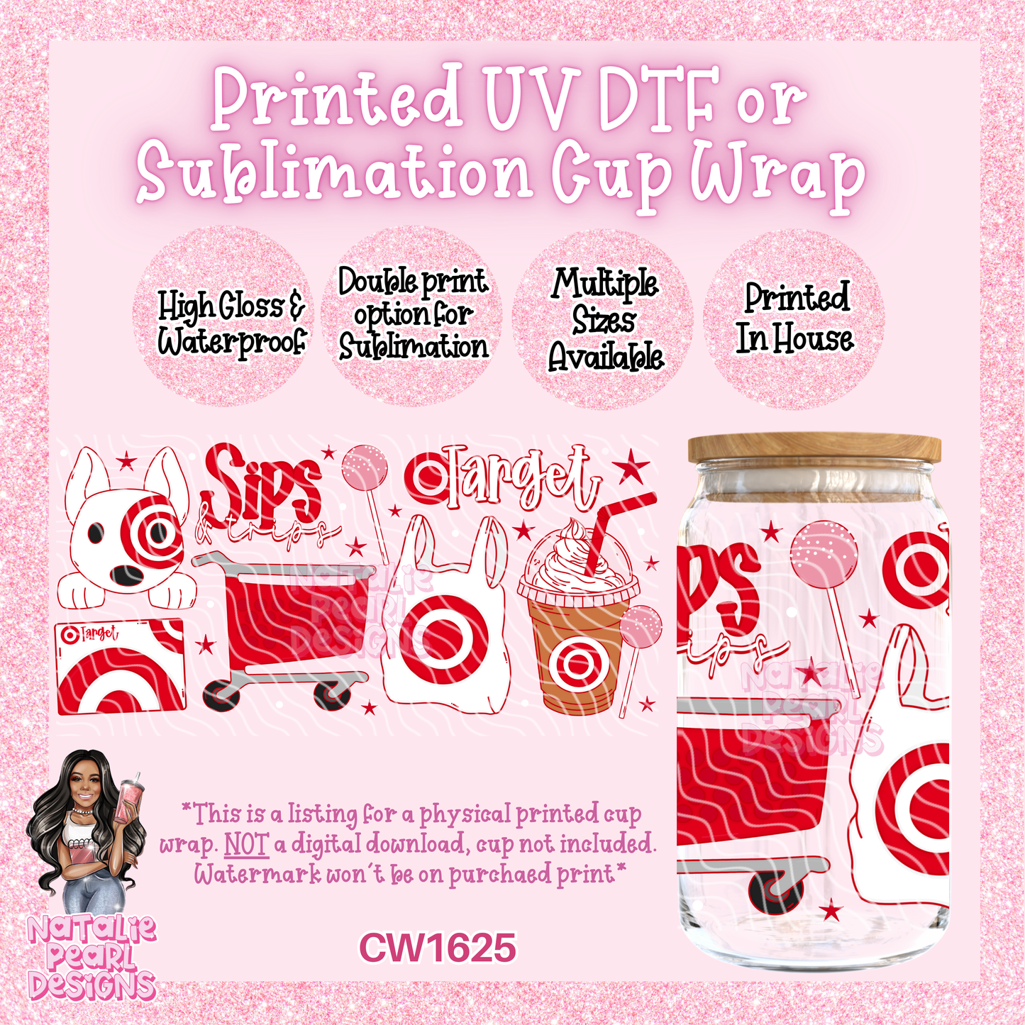 CW1625 UV DTF/SUB Cup Wraps