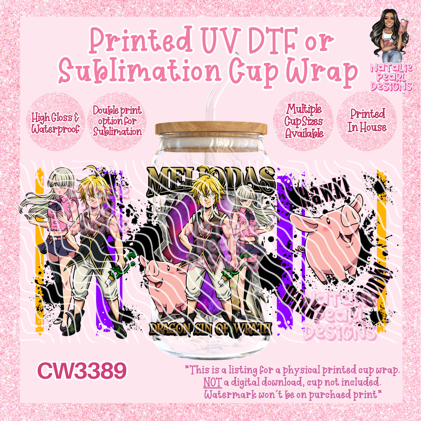 CW3389 UV DTF/SUB Cup Wraps