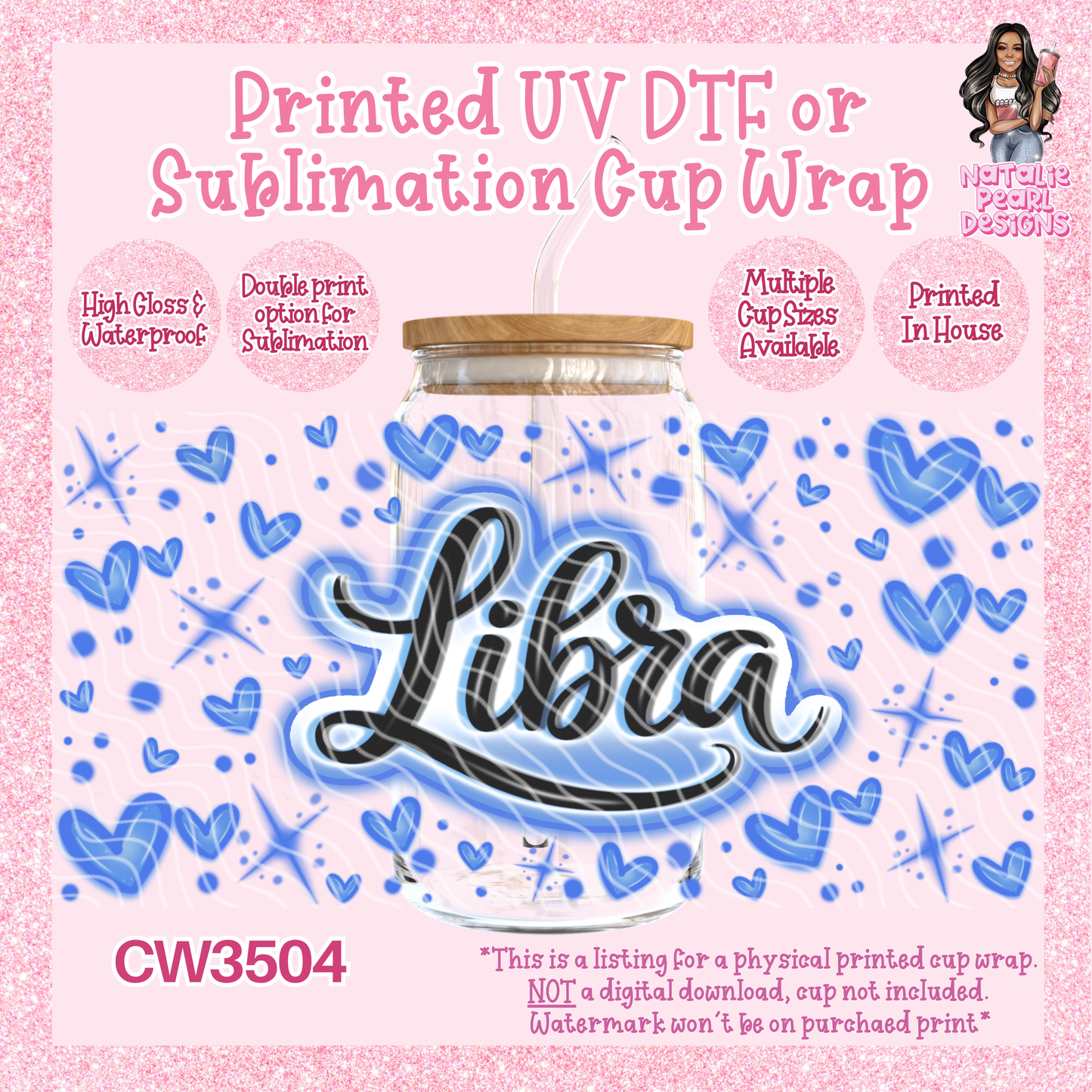 CW3504 Airbush Zodiac UV DTF Cup Wraps