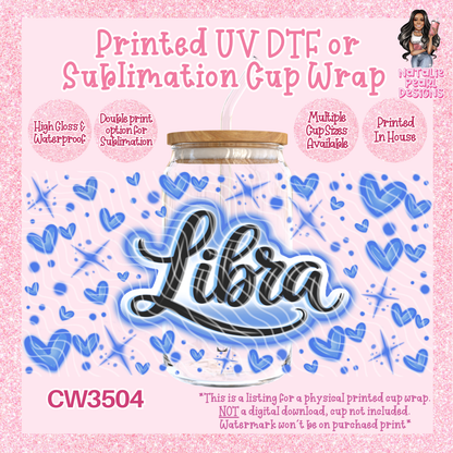 CW3504 Airbush Zodiac UV DTF Cup Wraps