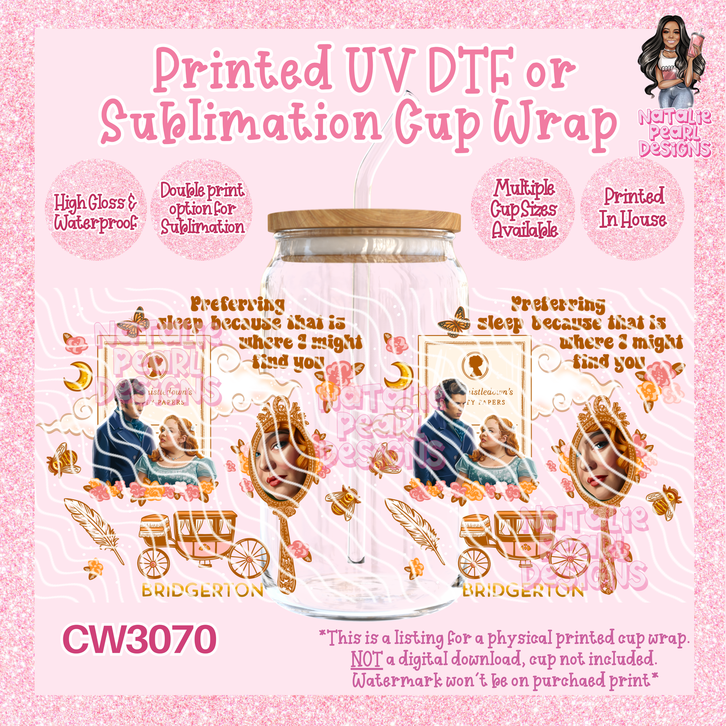 CW3070 UV DTF/SUB Cup Wraps