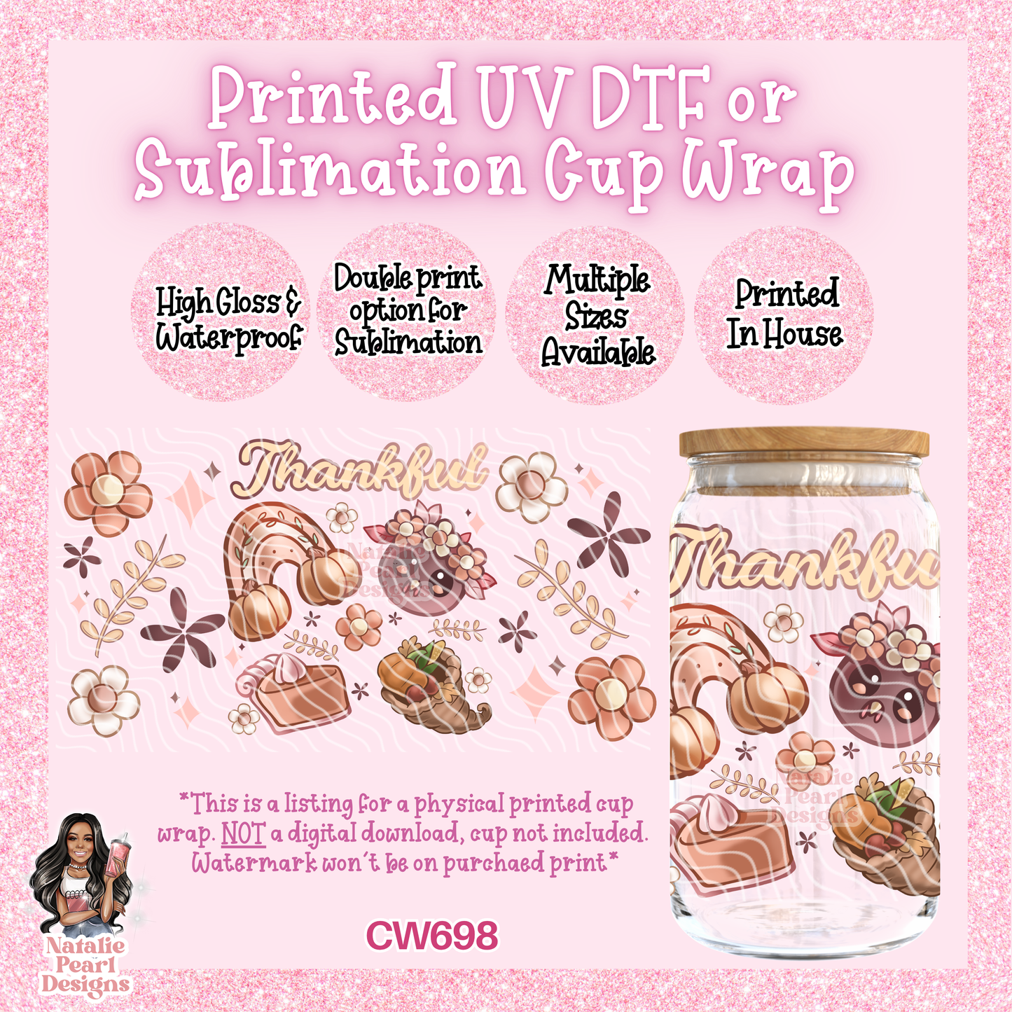 CW698 UV DTF/SUB Cup Wrap
