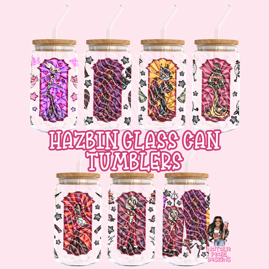 Hazbin Glass Cans